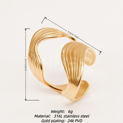 Chunky Abstract Wave Twisted Geometric Women Ring