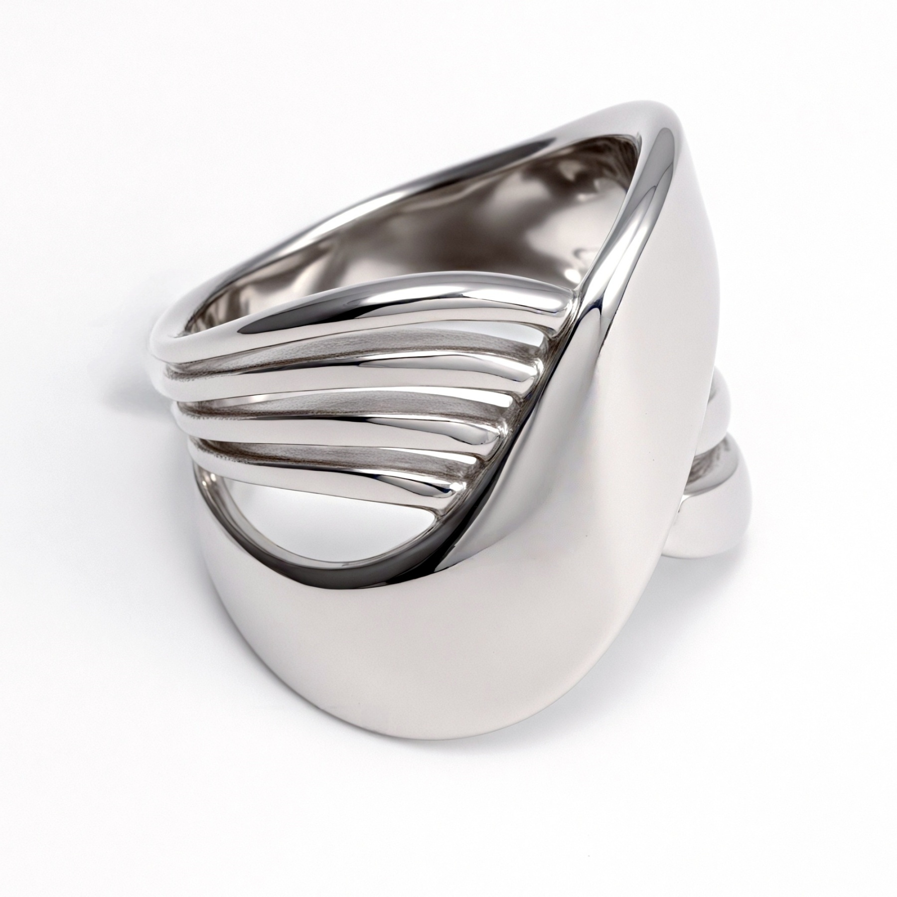 Gold/Silver Three - Dimensional Interlaced Ring - Stylish and Personalized Jewelry | ML0146-JinBaoJewerly