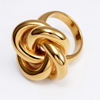 Fashionable Gold/Silver Knot Ring - Eye - Catching Accessory for Stylish Outfits | G004581-JinBaoJewerly