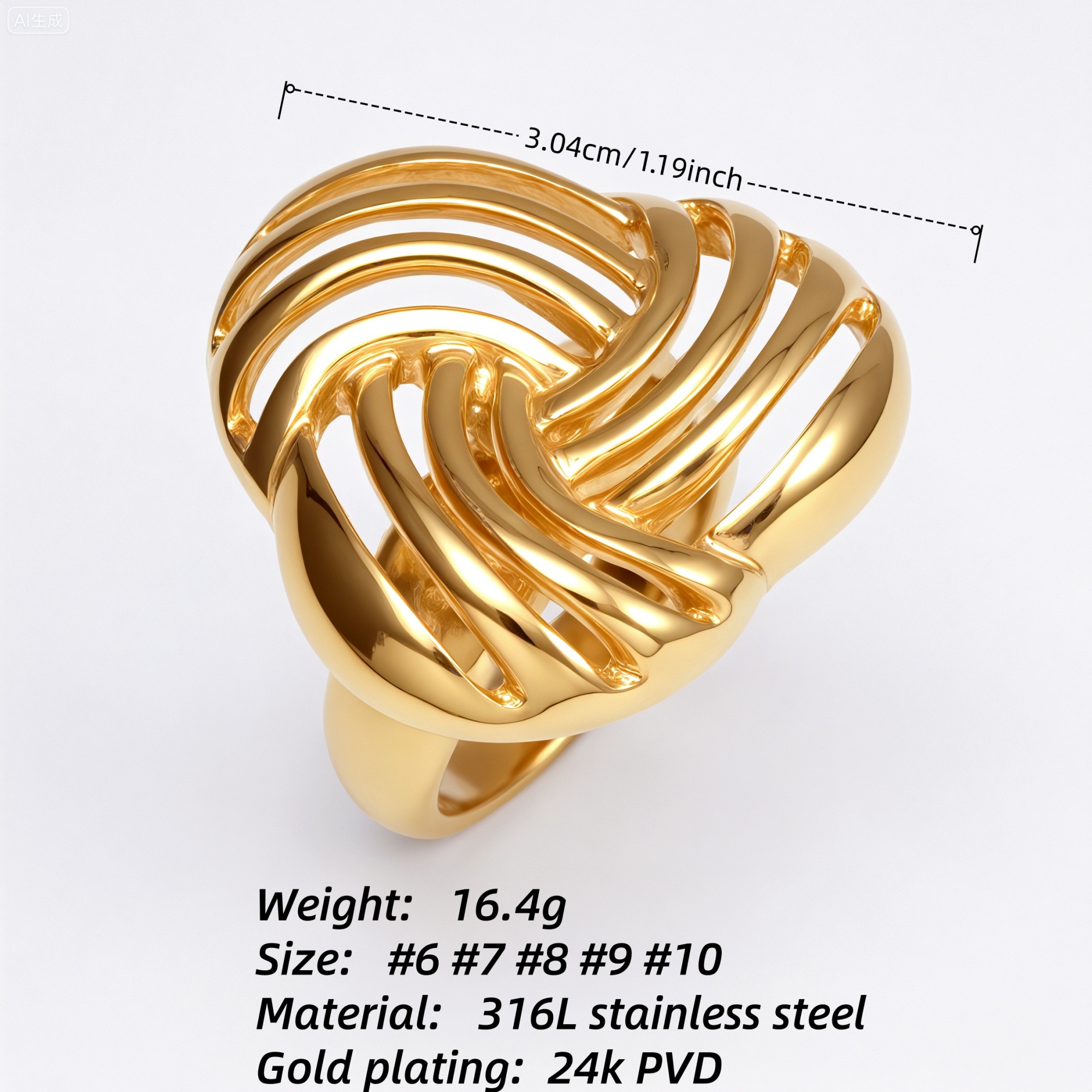 Metallic Texture Braided Knot Ring - Trendy and Versatile Unisex Accessory | G00344-JinBaoJewerly