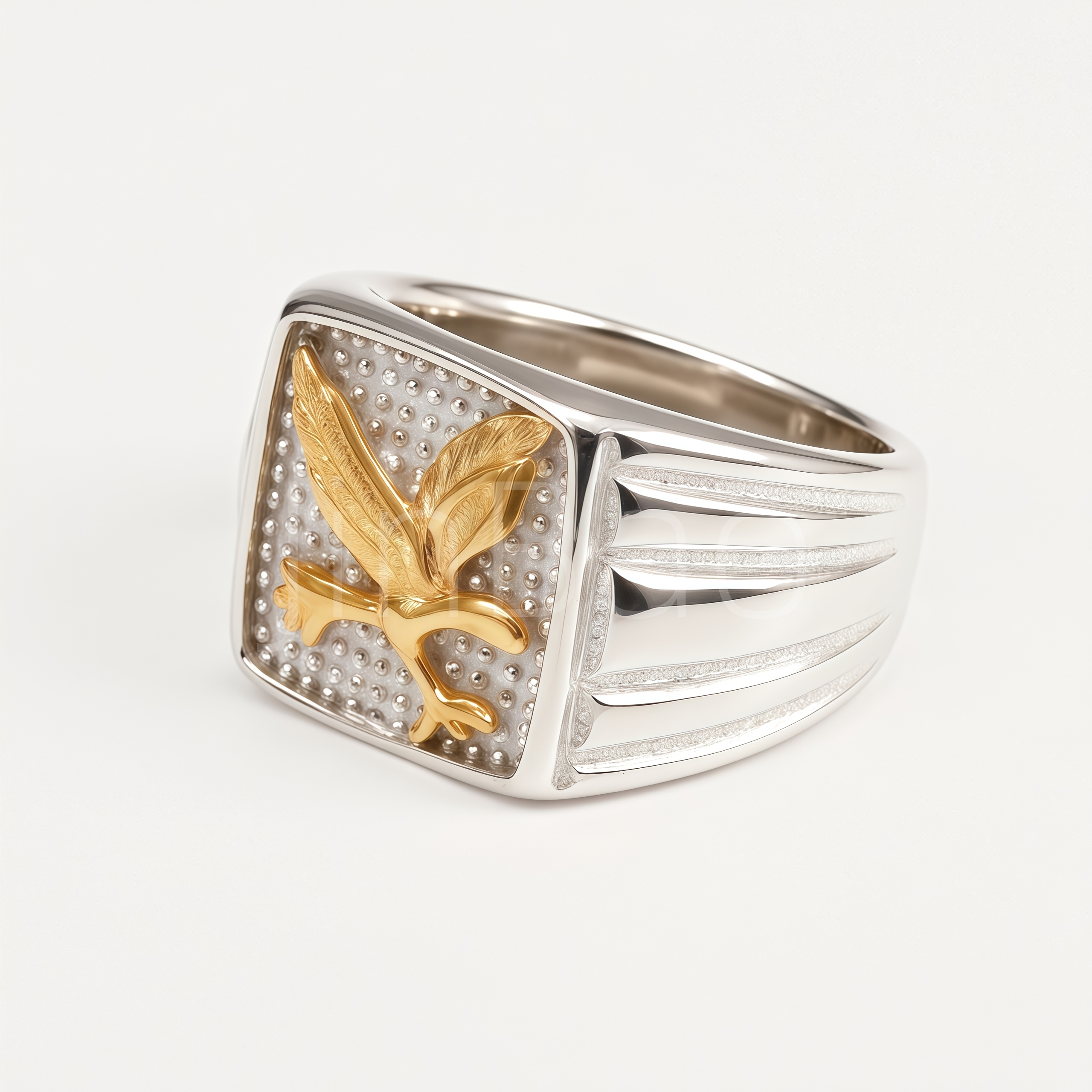 Vintage Angel Symbol Stainless Steel Men Finger Ring | D0488