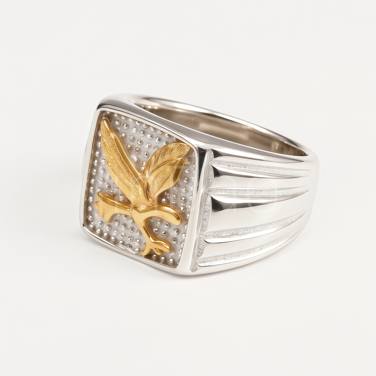 Vintage Angel Symbol Stainless Steel Men Finger Ring | D0488