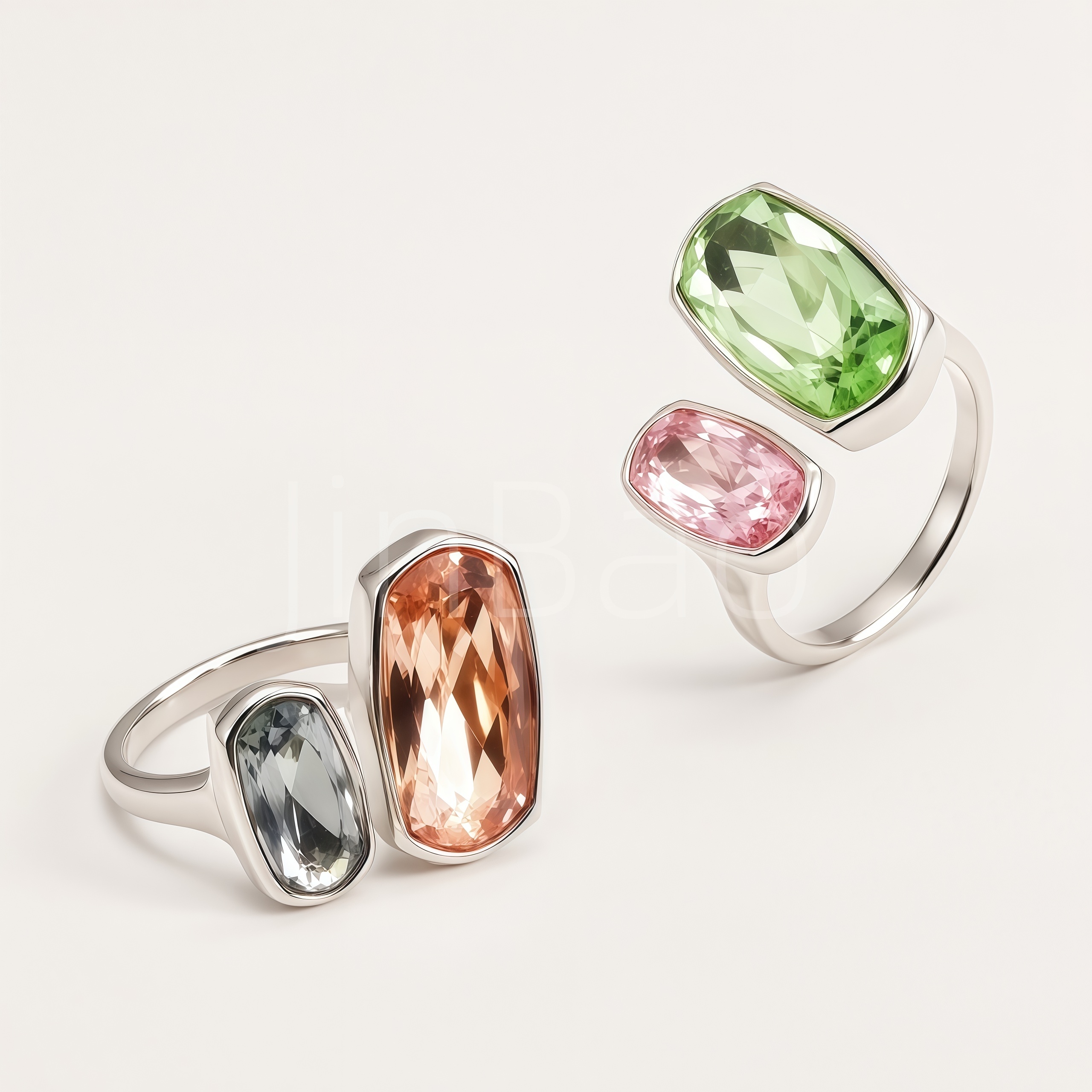 Minimalist Elongated Oval Gem Women Ring