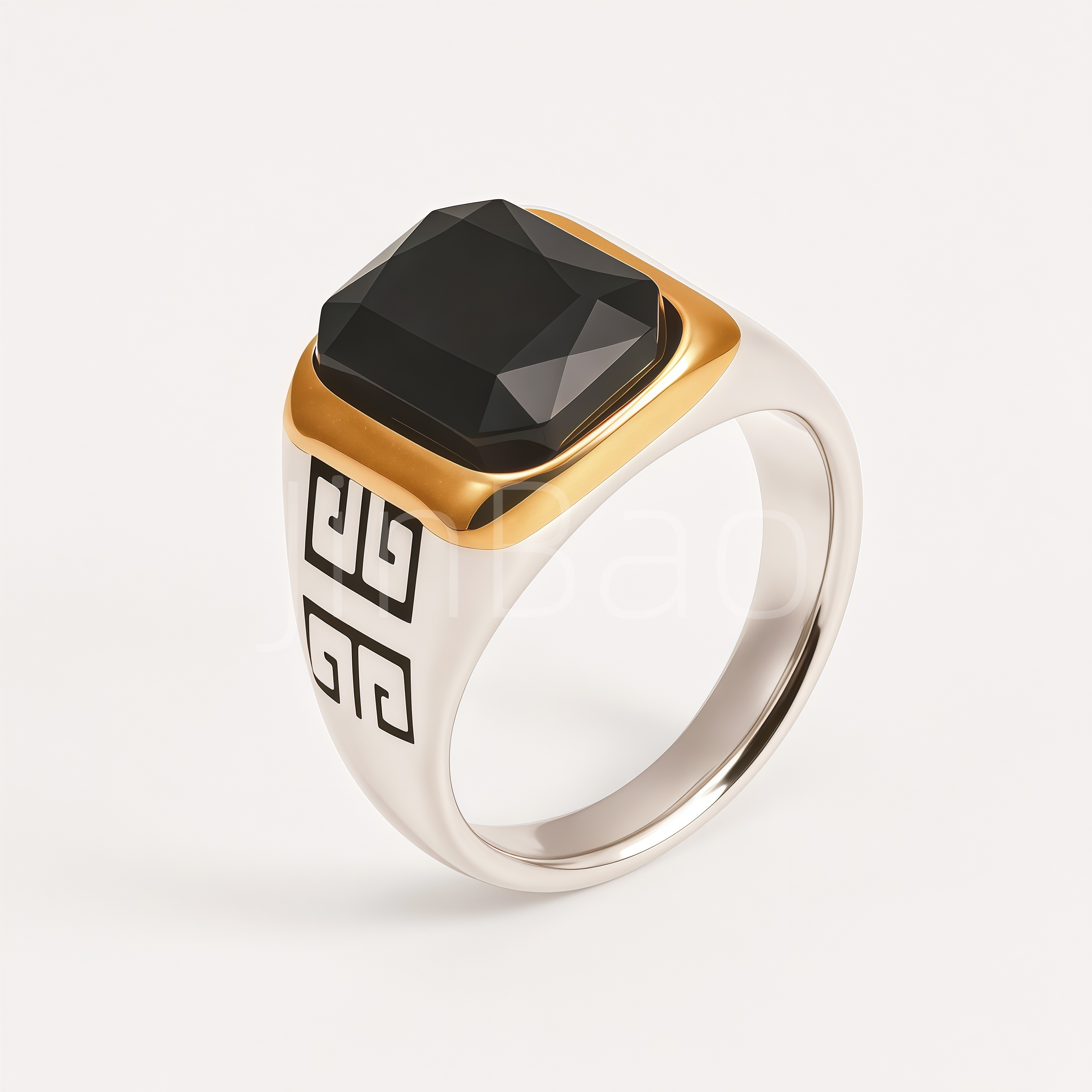 Retro Chinese Geometric Meander Men Ring | B165