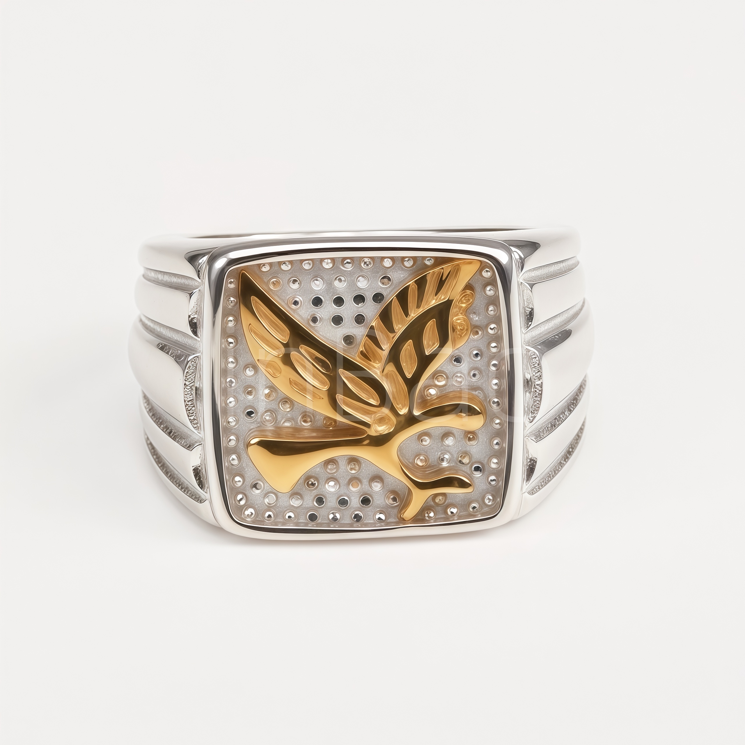 Vintage Angel Symbol Stainless Steel Men Finger Ring | D0488