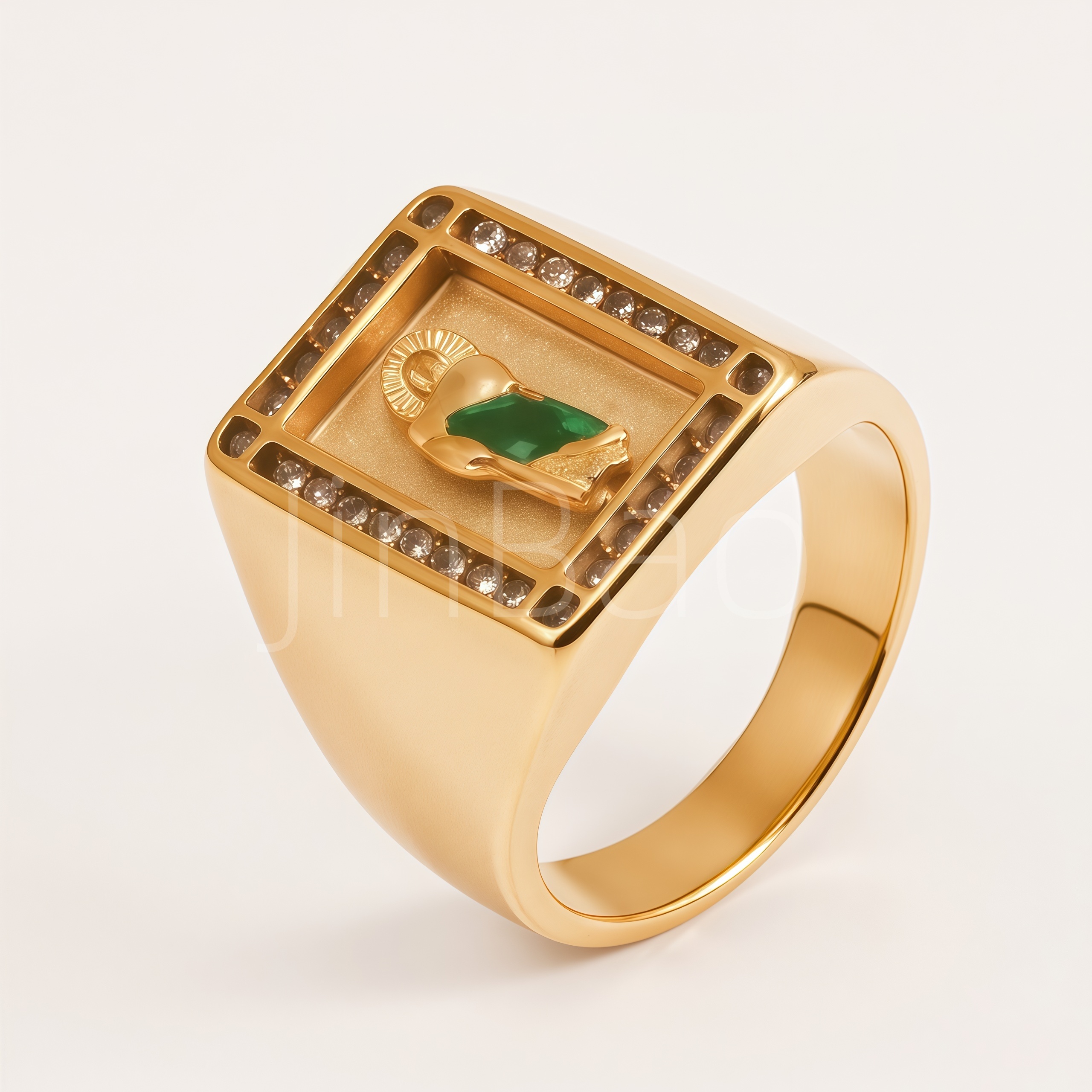 8-Piece Religious Icon Men Signet Ring | D0506