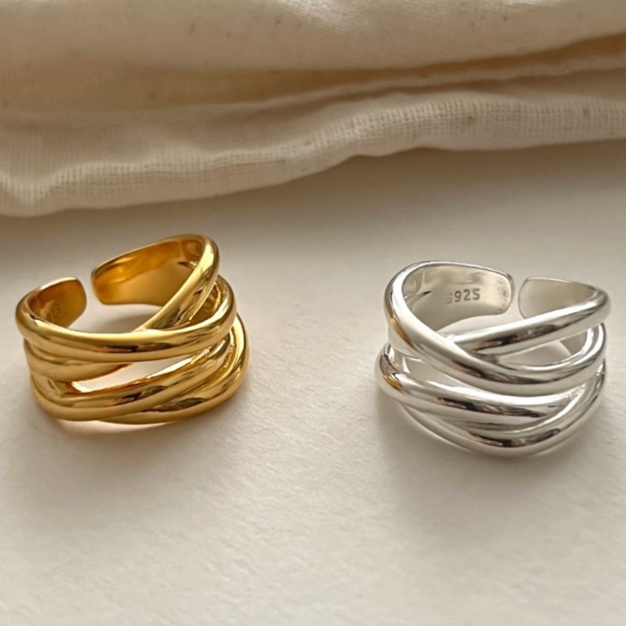 Cross-line stainless steel ring