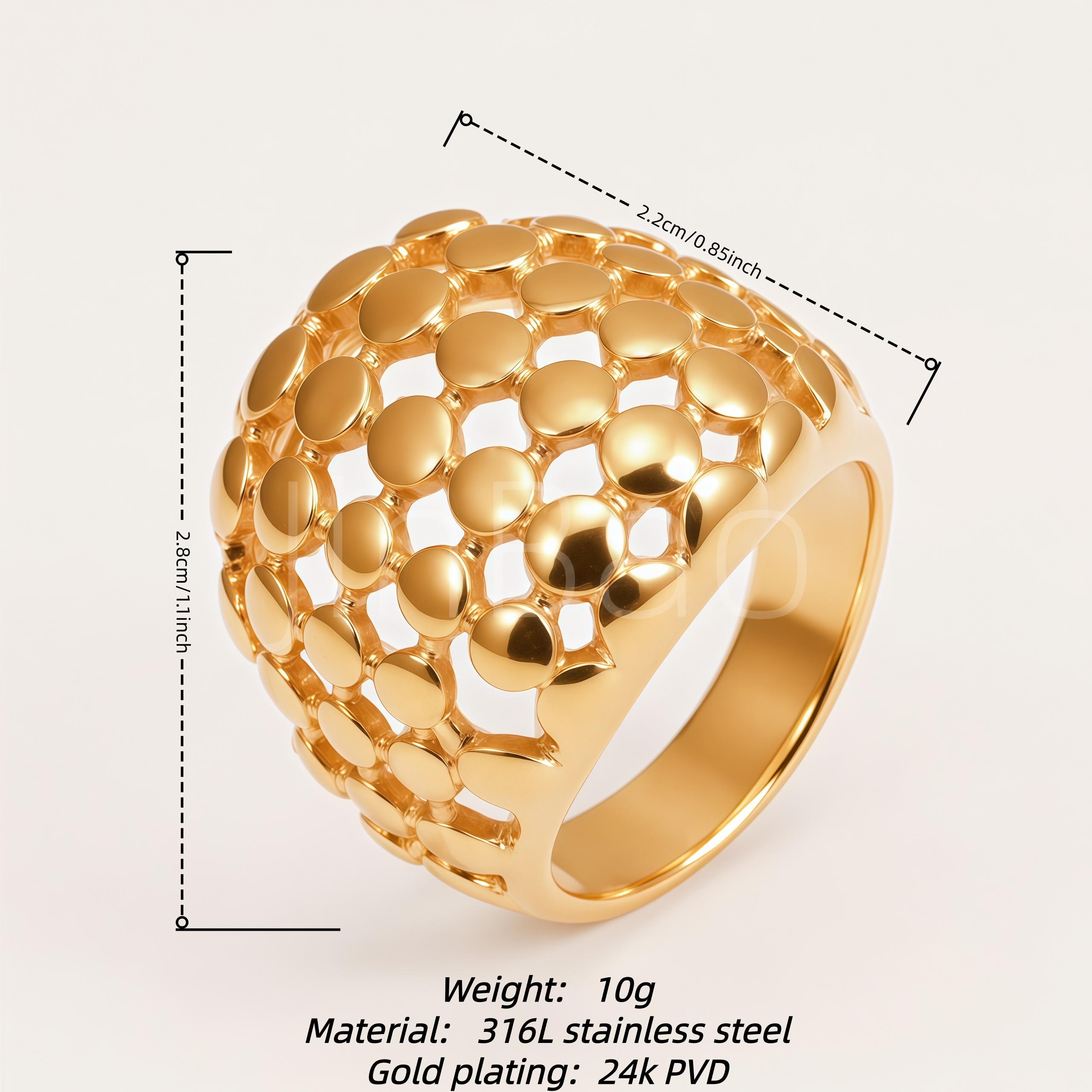 Sculptural Chunky Dome Bubble Dot Women Ring | E00582