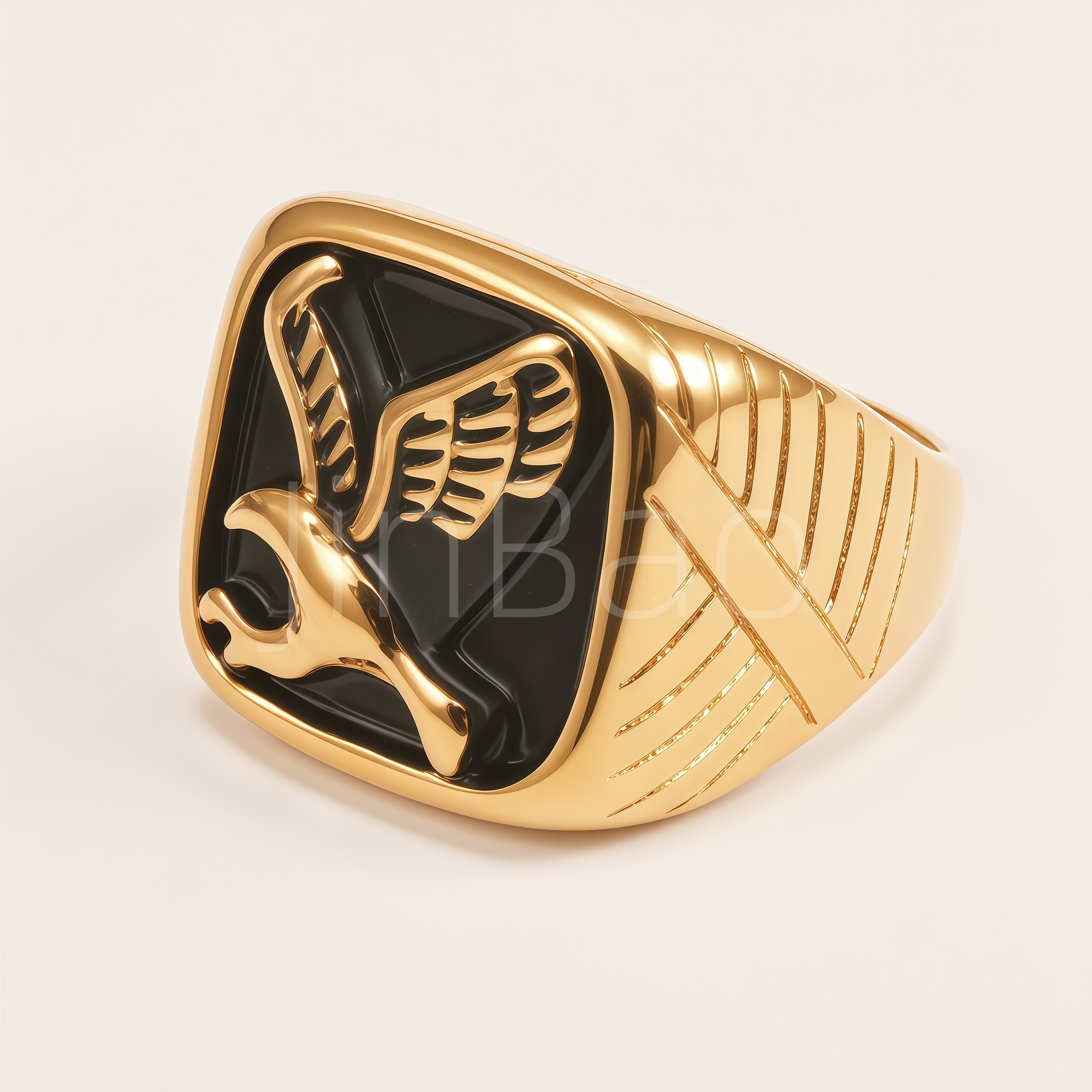 Retro Boys Eagle Seal Stainless Steel Ring | D0481