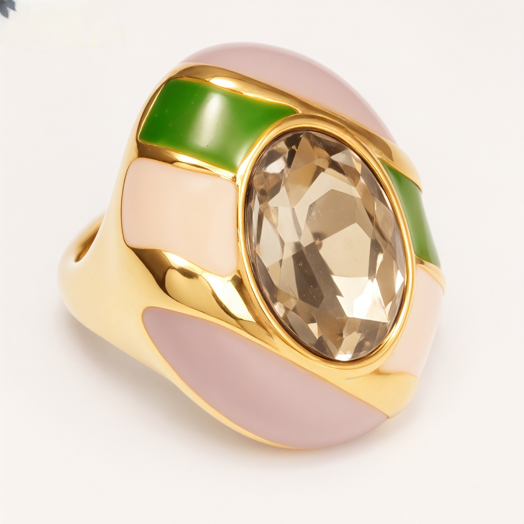 Luxury Enamel Gemstone Inlaid Stainless Steel Women's Ring | G004462JHU-JinBaoJewerly