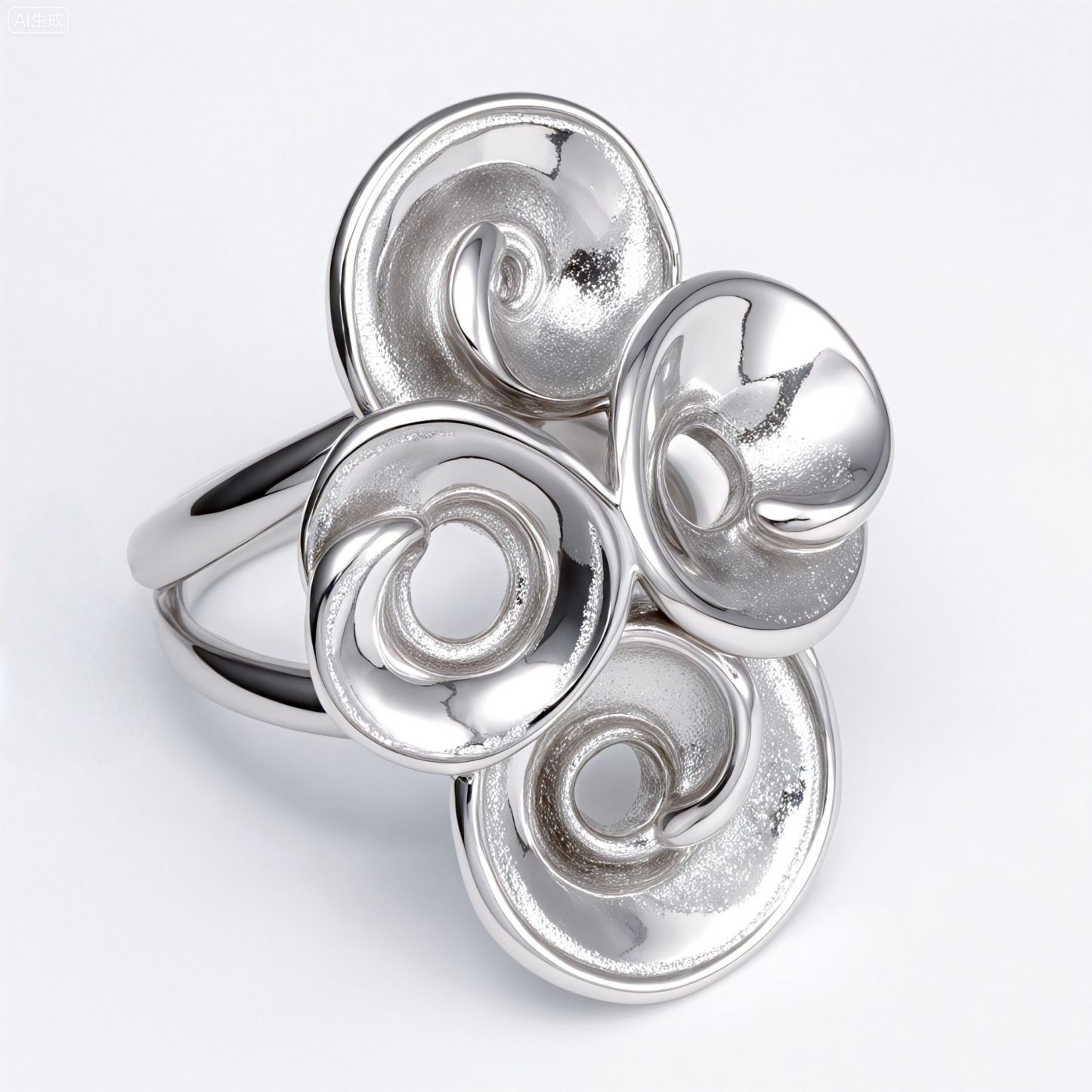 Metal Artistic Flower Ring - Trendy and Elegant Unisex Accessory | G004482-JinBaoJewerly