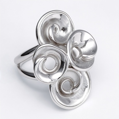 Metal Artistic Flower Ring - Trendy and Elegant Unisex Accessory | G004482-JinBaoJewerly