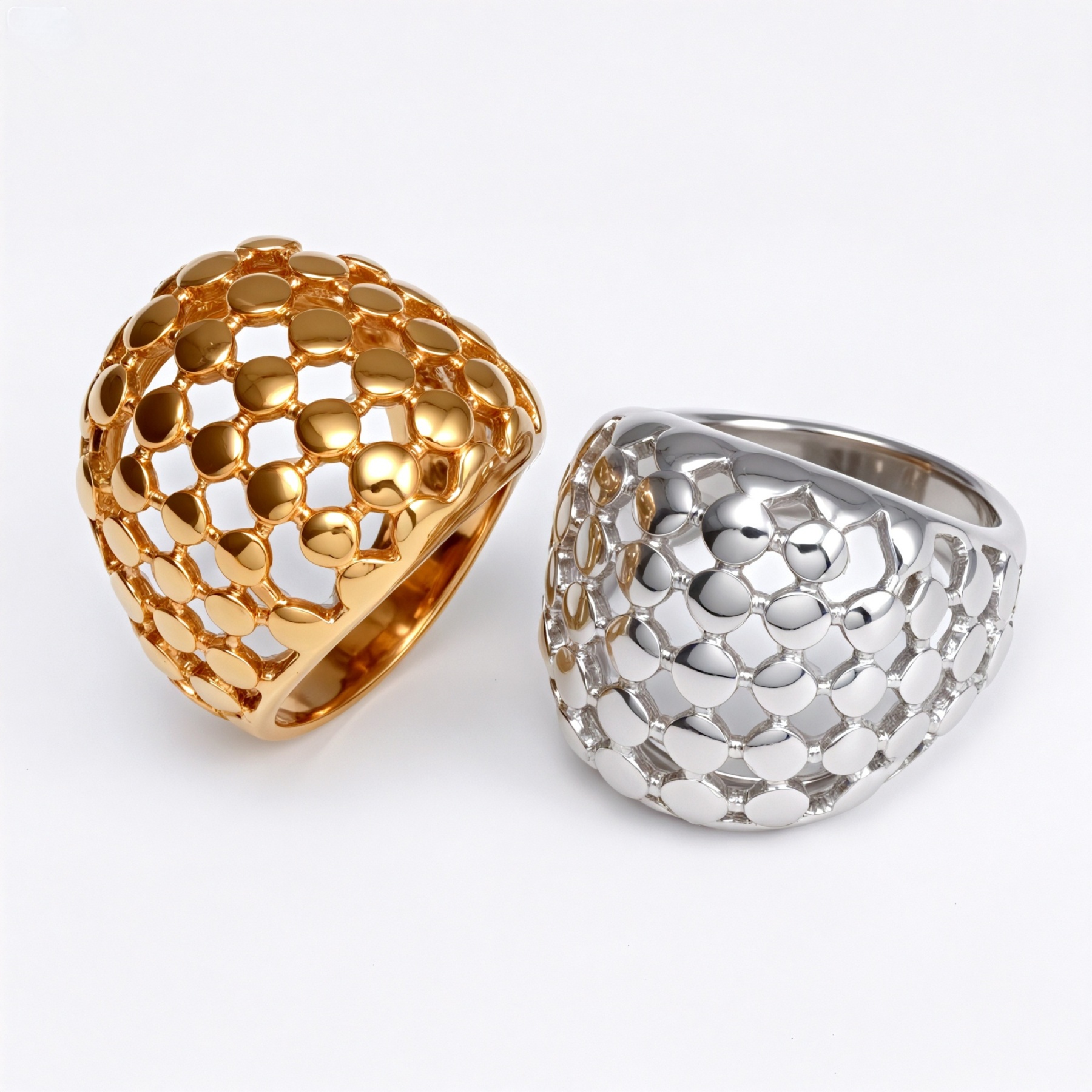 Metallic Texture Grid Ring - Trendy and Versatile Unisex Accessory | G00343-JinBaoJewerly