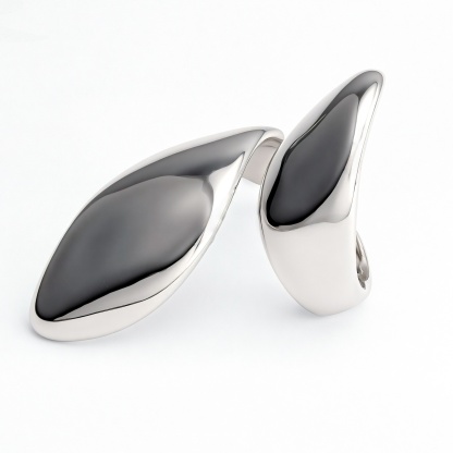 Gold/Silver Leaf - Shaped Open Ring - Natural and Stylish Jewelry | G005092-JinBaoJewerly