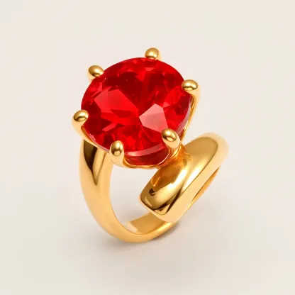 Luxury Style Colored Crystal Stainless Steel Women's Ring丨XHBL-1-HO-JinBaoJewerly