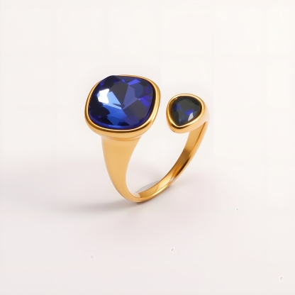 Colorful Gemstone Accents, Hypoallergenic & Durable Stainless Steel Rings for Women