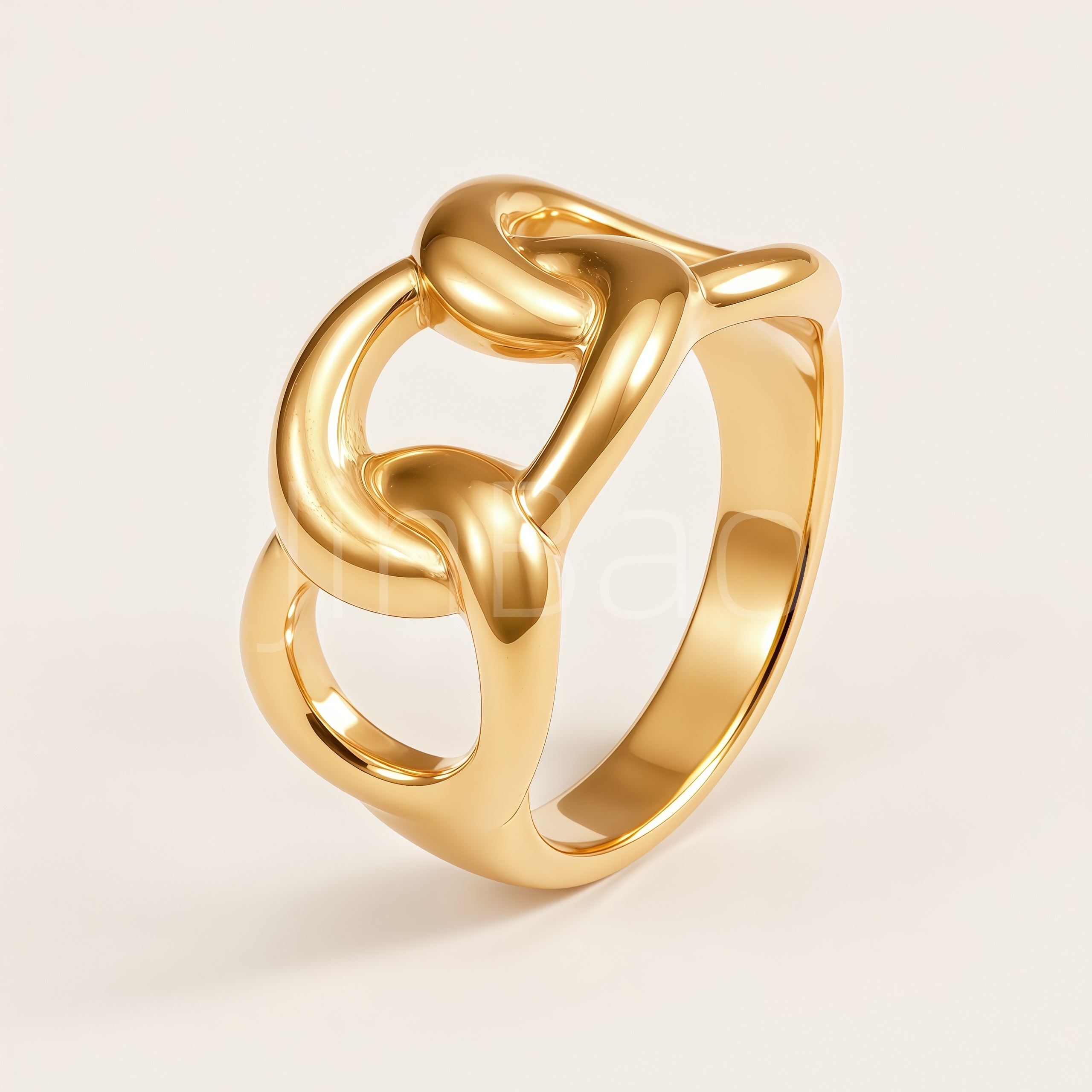 Thick Interlocking Chain Knot Hollow Ring for Women | E00464