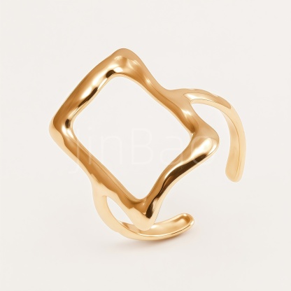 Chunky Abstract Wave Twisted Geometric Women Ring