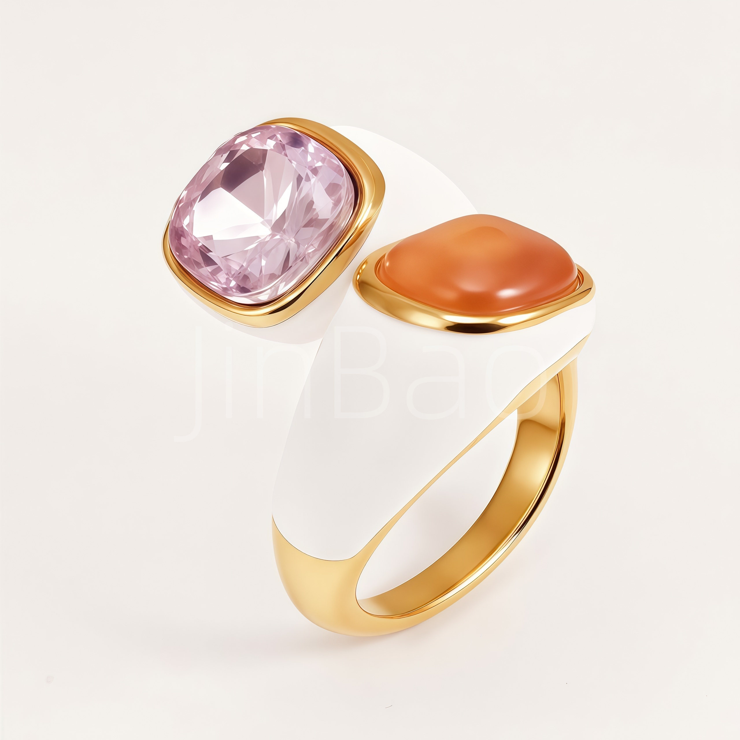 Square-Cut Colorful Gem Women Statement Ring | E00579