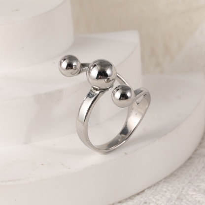 Modern Stainless Steel Cluster Waterproof Ring with Multiple Spheres Women Waterproof Ring丨G00838-JinBaoJewerly