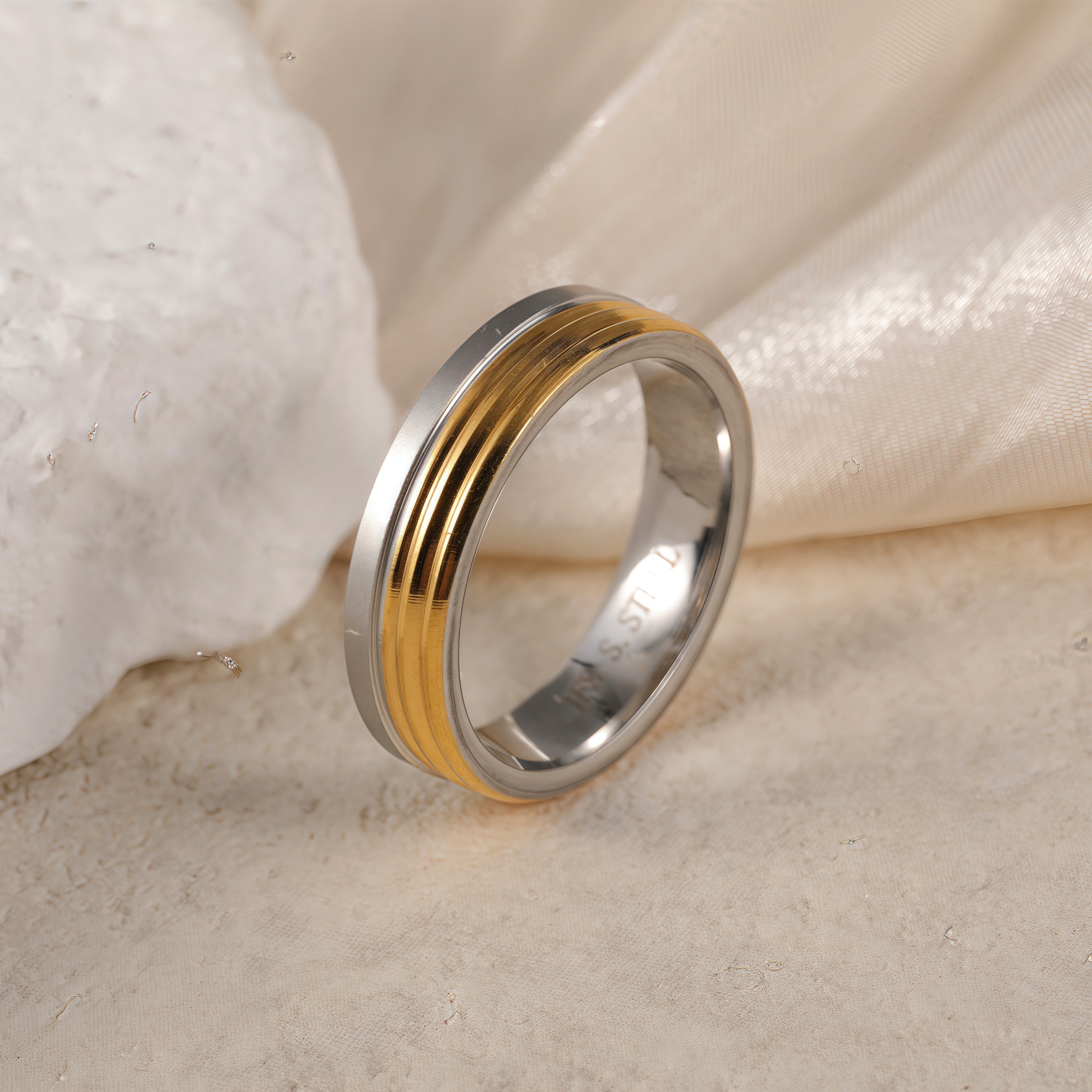 Premium Stainless Steel Couple Ring  | Classic Metal Wedding Bands -JinBaoJewerly