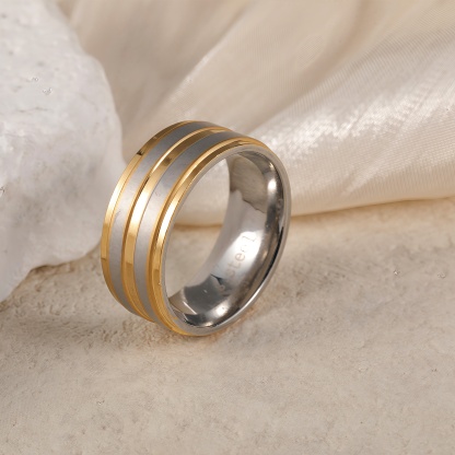 Premium Stainless Steel Couple Ring  | Classic Metal Wedding Bands -JinBaoJewerly