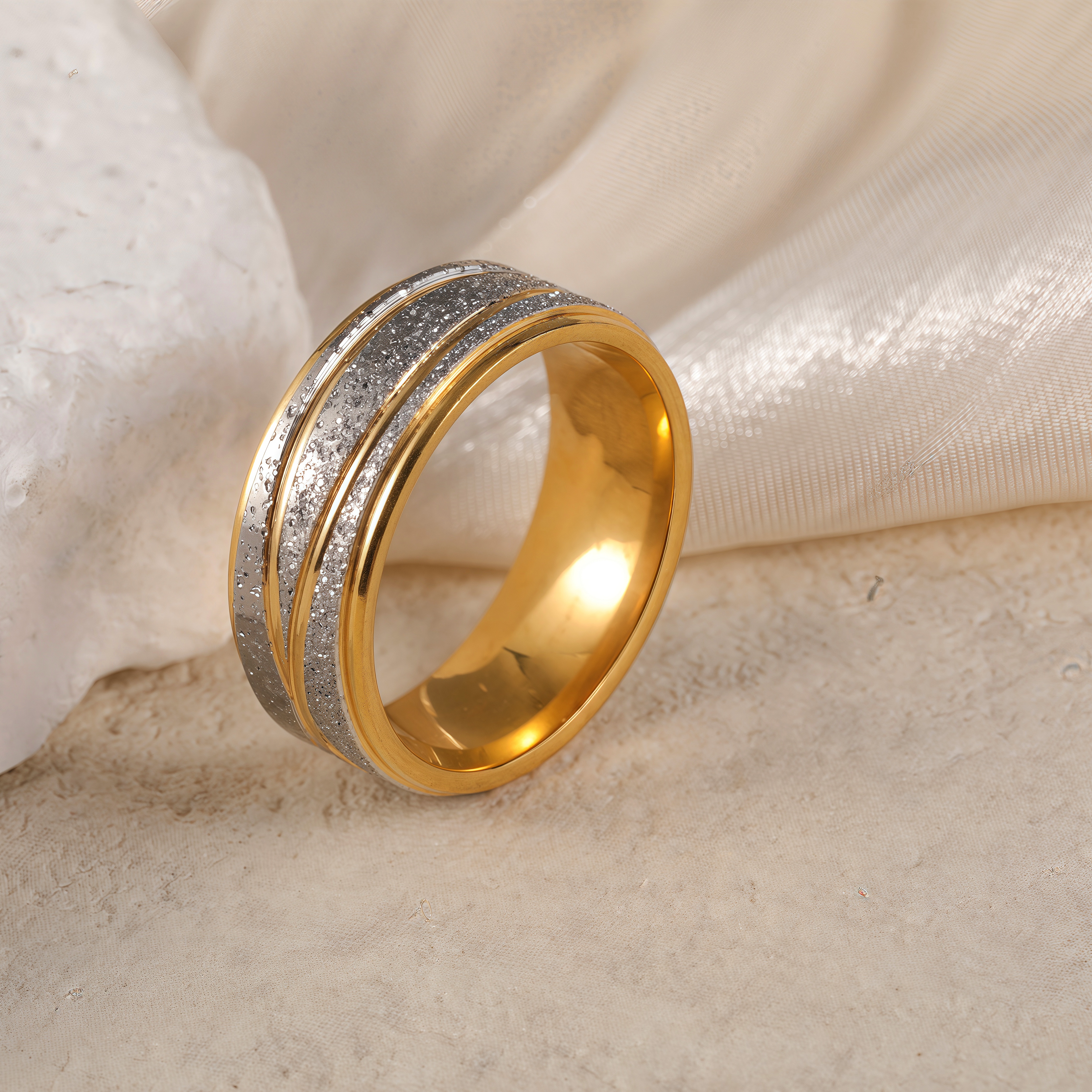 Premium Stainless Steel Couple Ring  | Classic Metal Wedding Bands -JinBaoJewerly