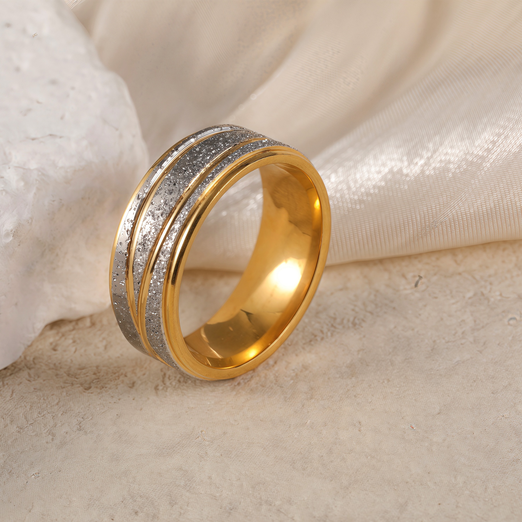 Premium Stainless Steel Couple Ring  | Classic Metal Wedding Bands -JinBaoJewerly