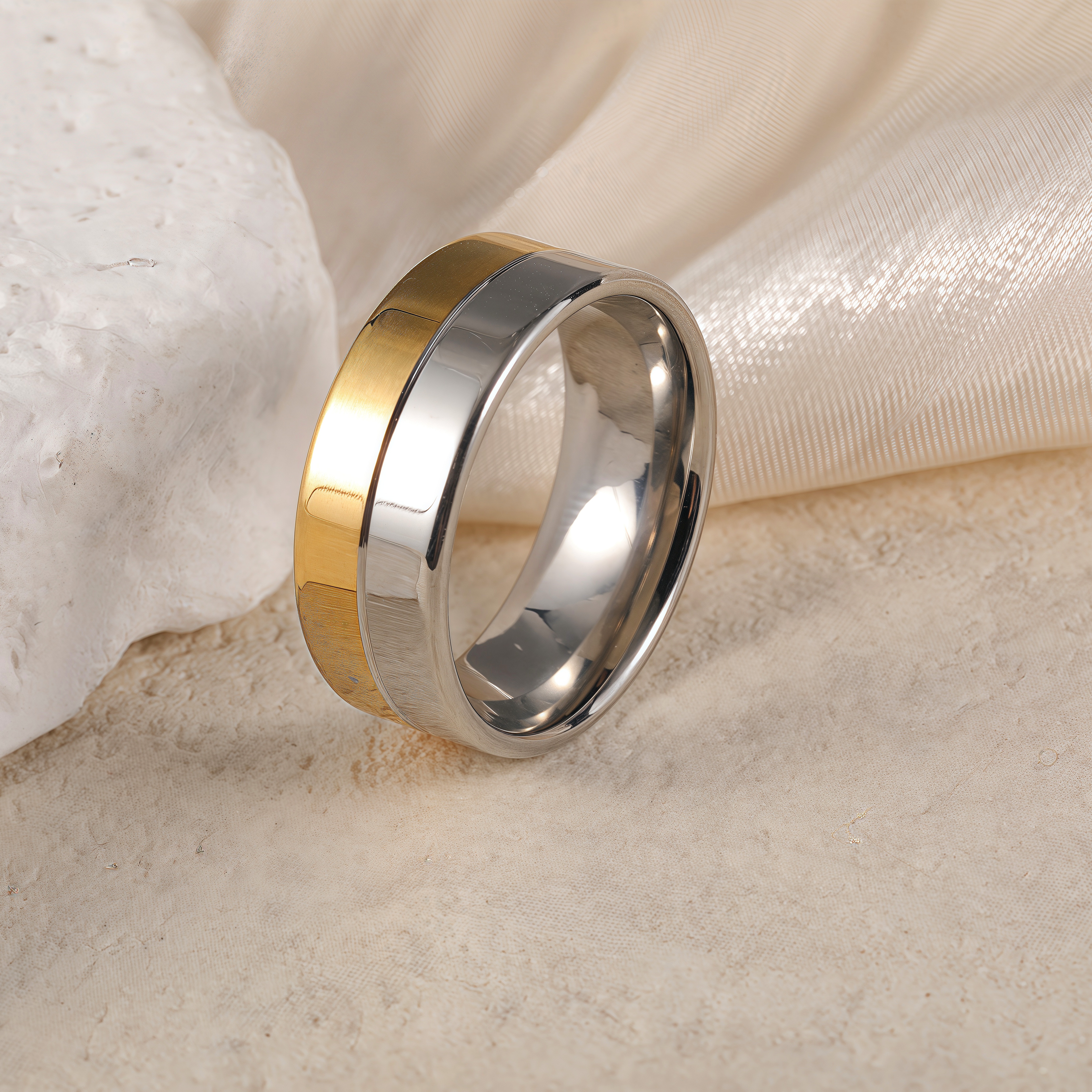 Premium Stainless Steel Couple Ring  | Classic Metal Wedding Bands -JinBaoJewerly