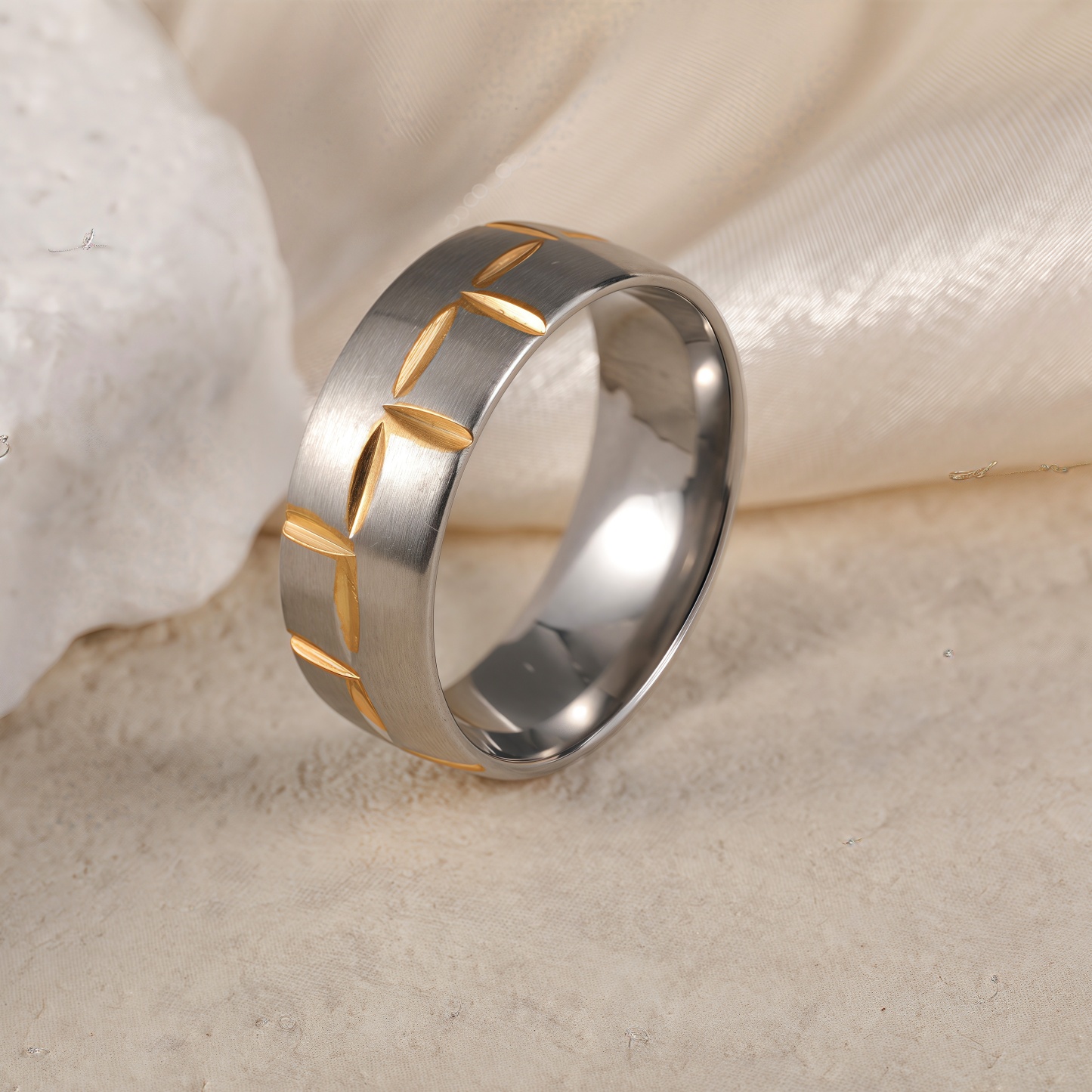 Premium Stainless Steel Couple Ring  | Classic Metal Wedding Bands -JinBaoJewerly