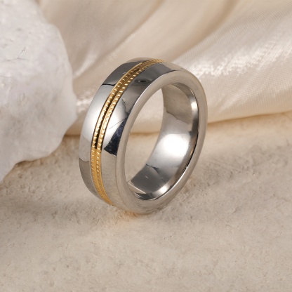 Premium Stainless Steel Couple Ring  | Classic Metal Wedding Bands -JinBaoJewerly