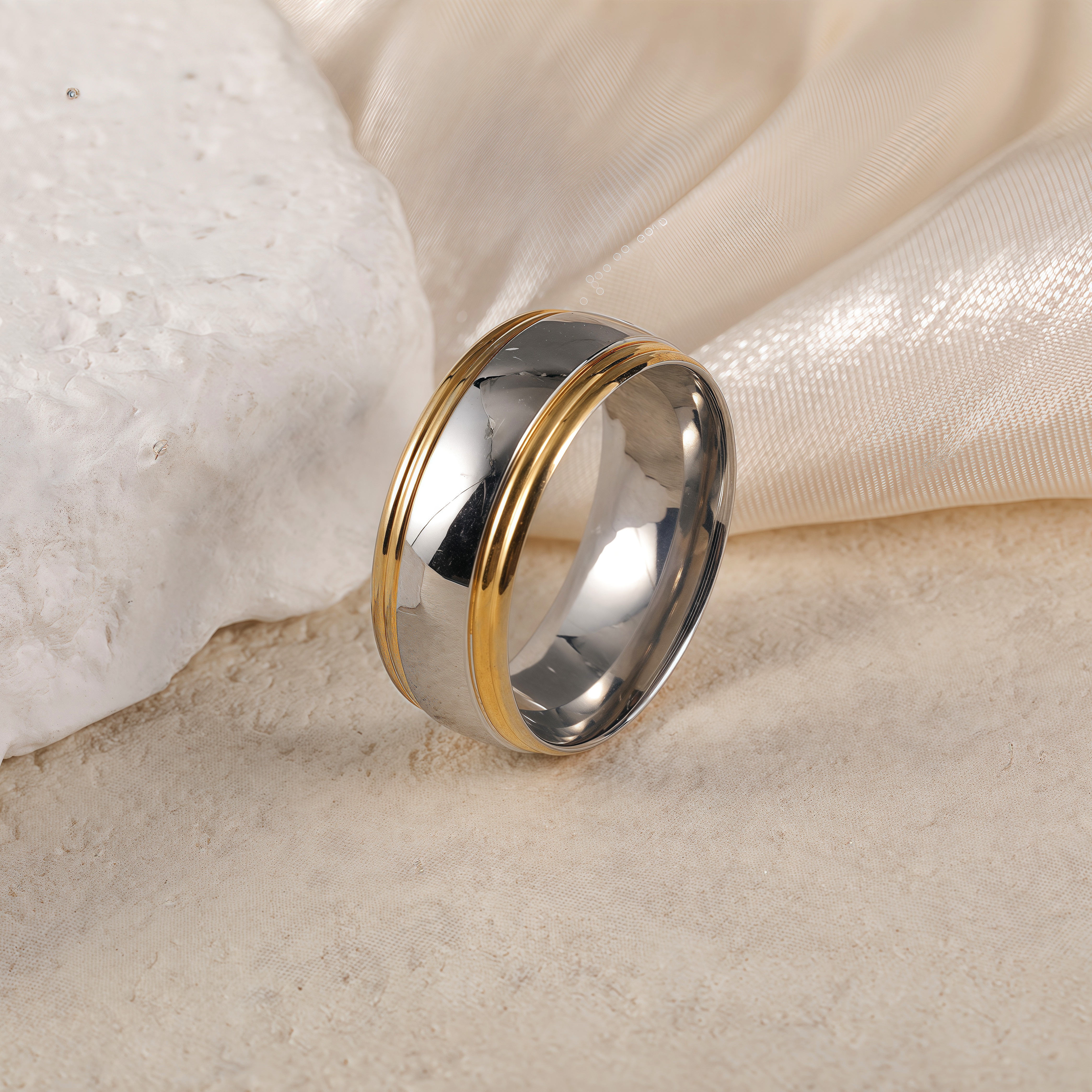 Premium Stainless Steel Couple Ring  | Classic Metal Wedding Bands -JinBaoJewerly