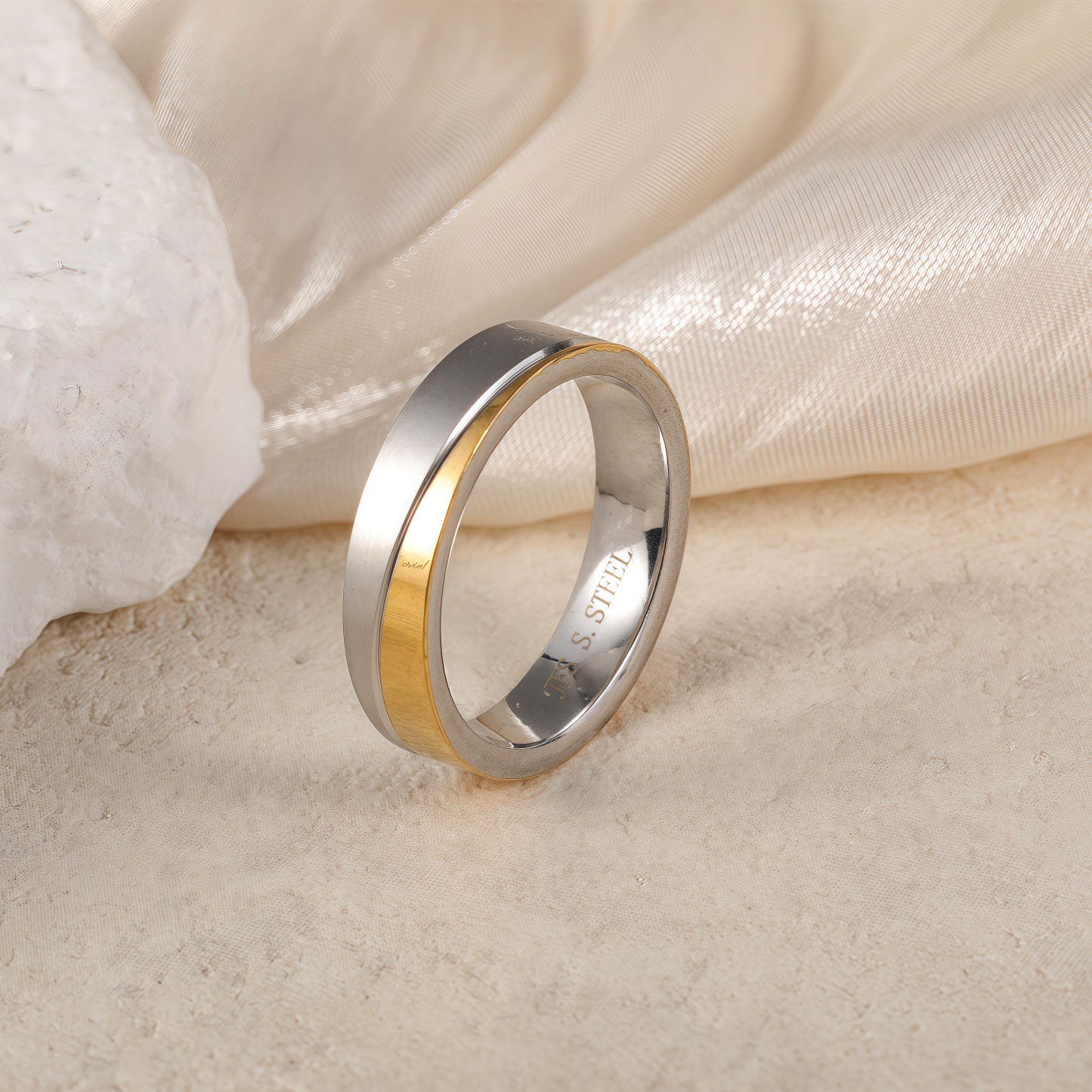Premium Stainless Steel Couple Ring  | Classic Metal Wedding Bands -JinBaoJewerly