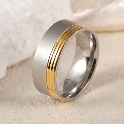 Exquisite Stainless Steel Couple Ring  | Stylish Men's & Women's Wedding Bands-JinBaoJewerly