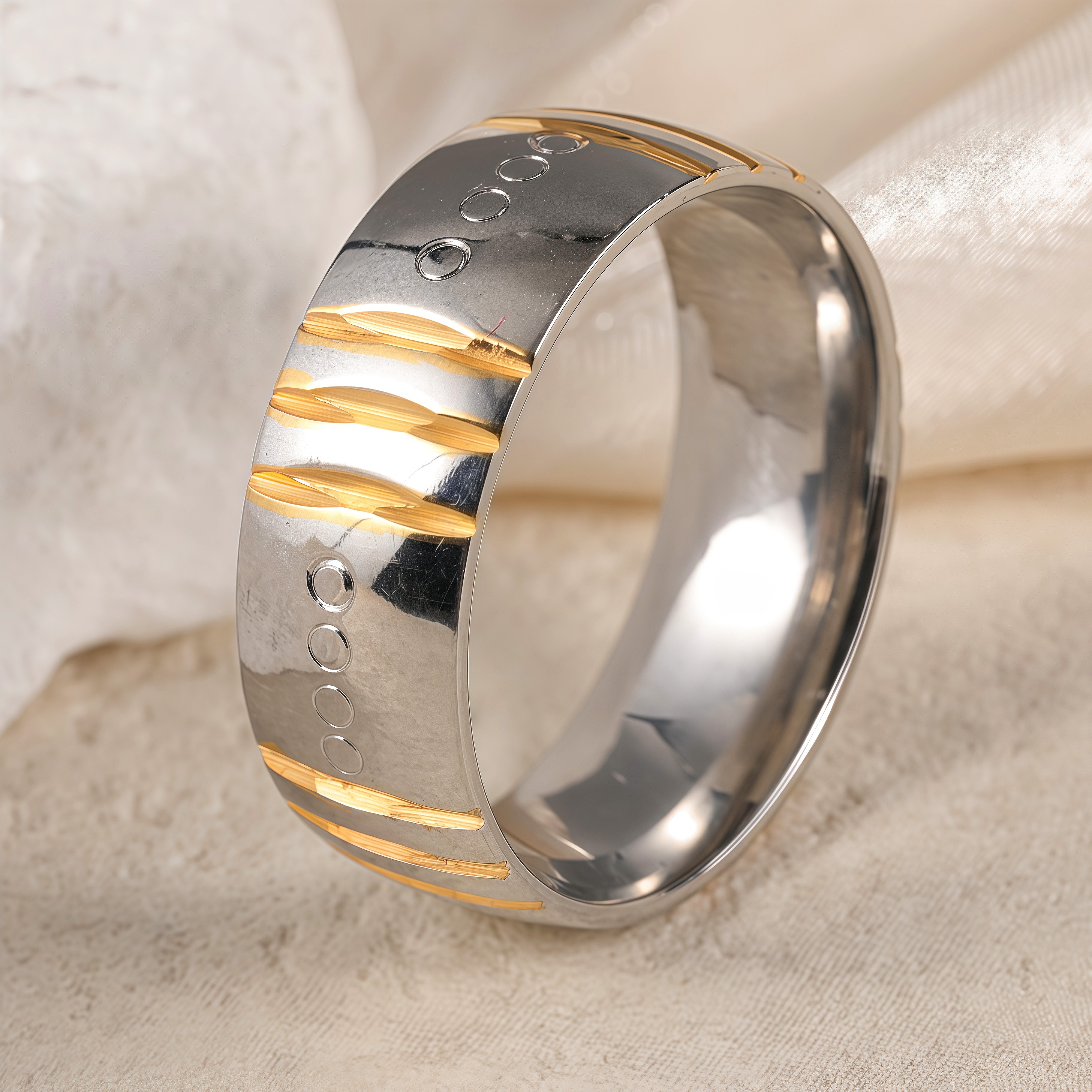 Exquisite Stainless Steel Couple Ring  | Stylish Men's & Women's Wedding Bands-JinBaoJewerly