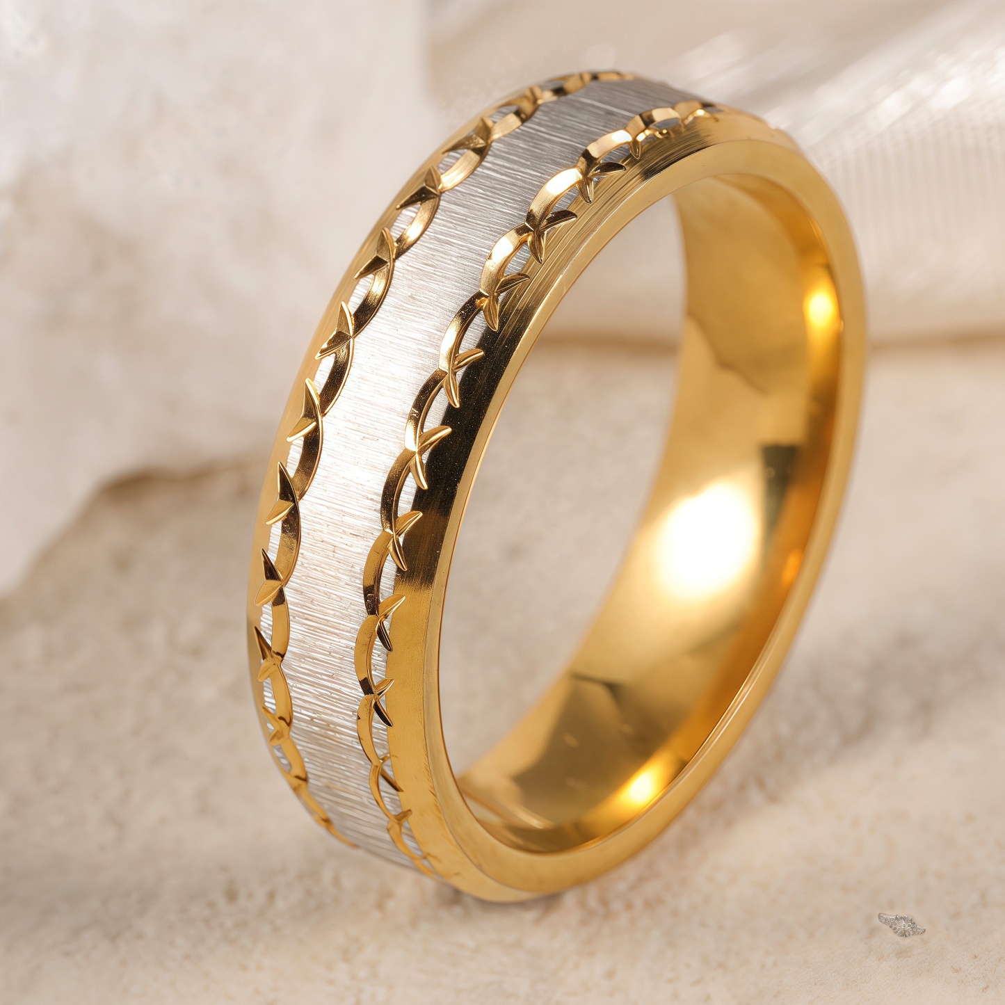 Exquisite Stainless Steel Couple Ring  | Stylish Men's & Women's Wedding Bands-JinBaoJewerly