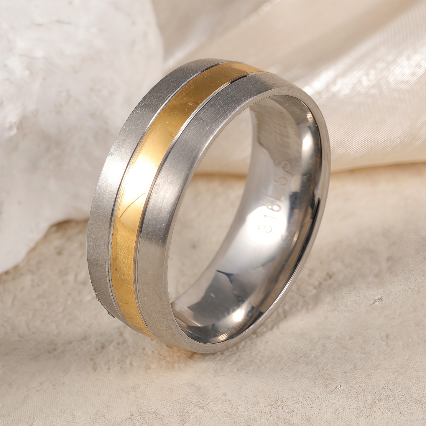 Exquisite Stainless Steel Couple Ring  | Stylish Men's & Women's Wedding Bands-JinBaoJewerly