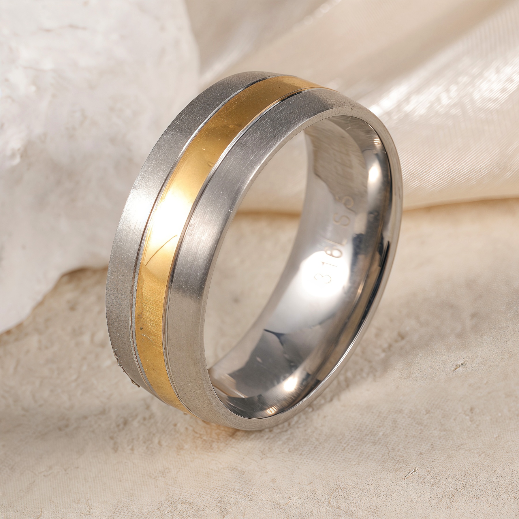 Exquisite Stainless Steel Couple Ring  | Stylish Men's & Women's Wedding Bands-JinBaoJewerly