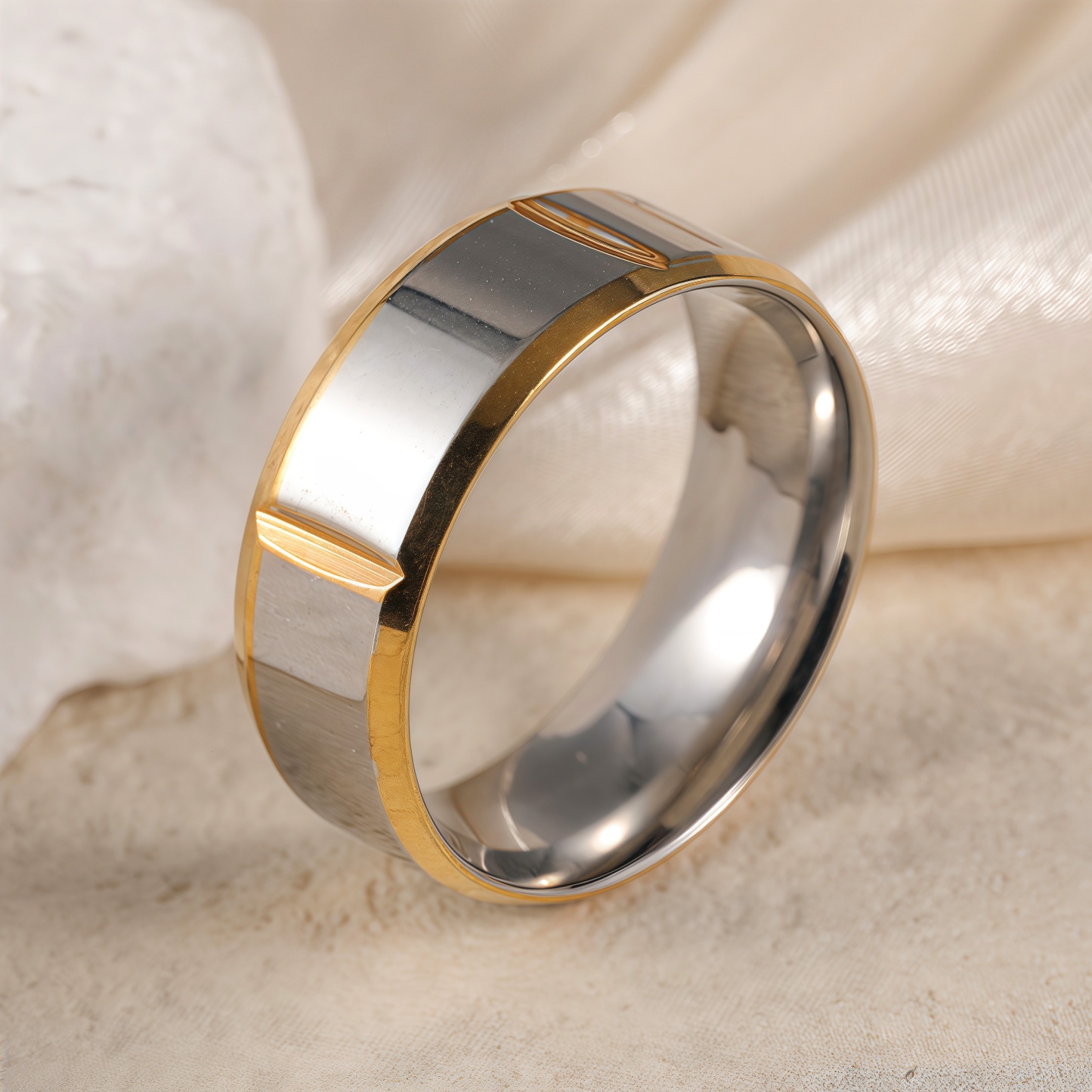 Exquisite Stainless Steel Couple Ring  | Stylish Men's & Women's Wedding Bands-JinBaoJewerly