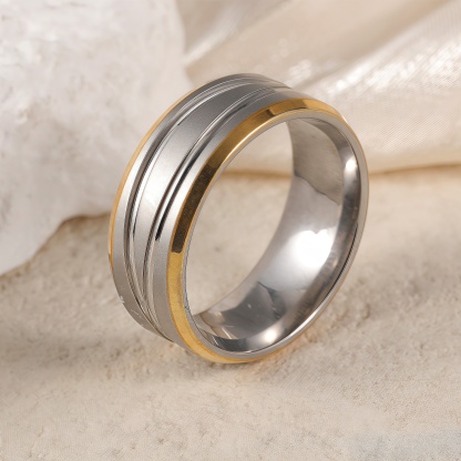 Exquisite Stainless Steel Couple Ring  | Stylish Men's & Women's Wedding Bands-JinBaoJewerly