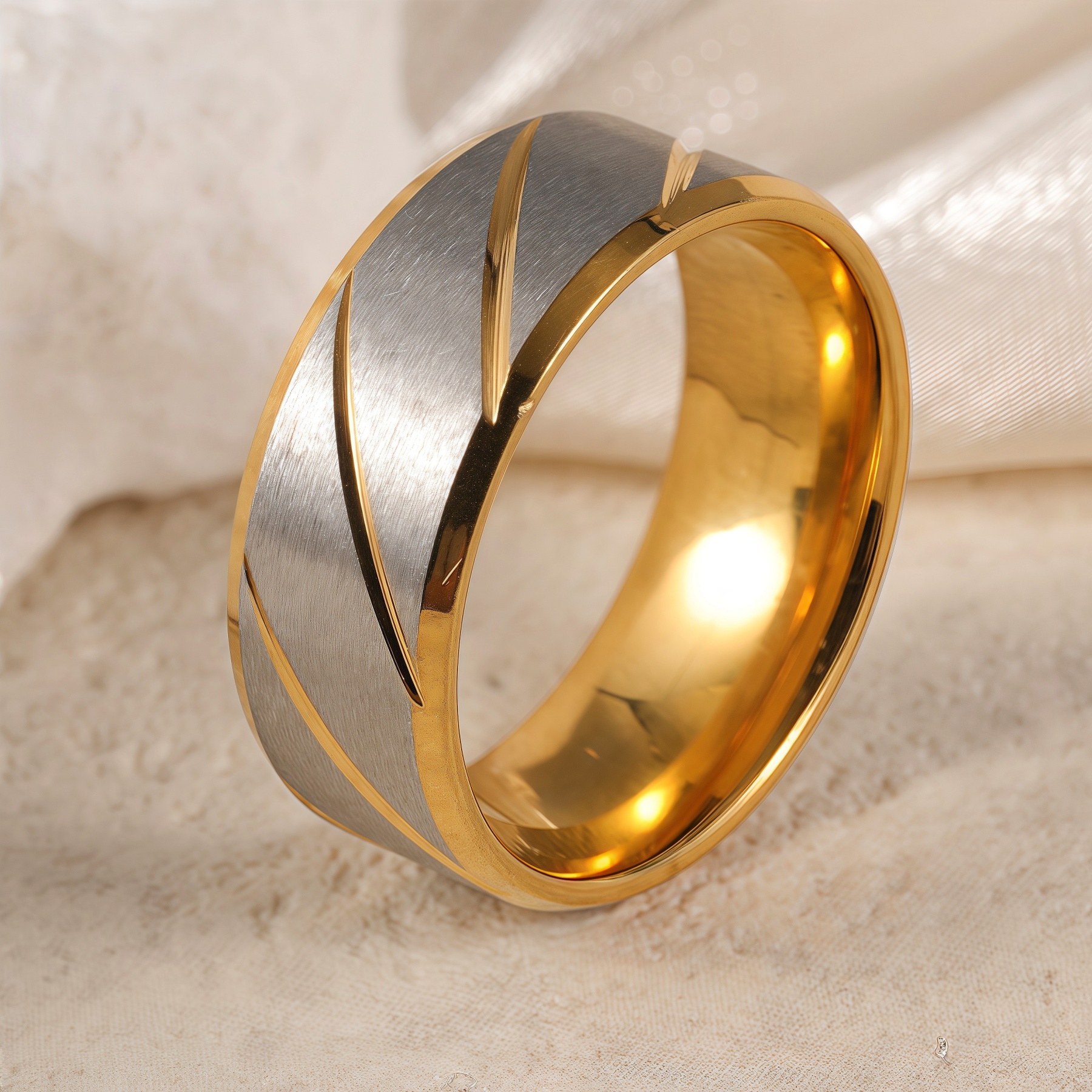 Exquisite Stainless Steel Couple Ring  | Stylish Men's & Women's Wedding Bands-JinBaoJewerly