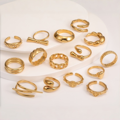 15x Bulk Mix Top-Selling Women's Steel Ring