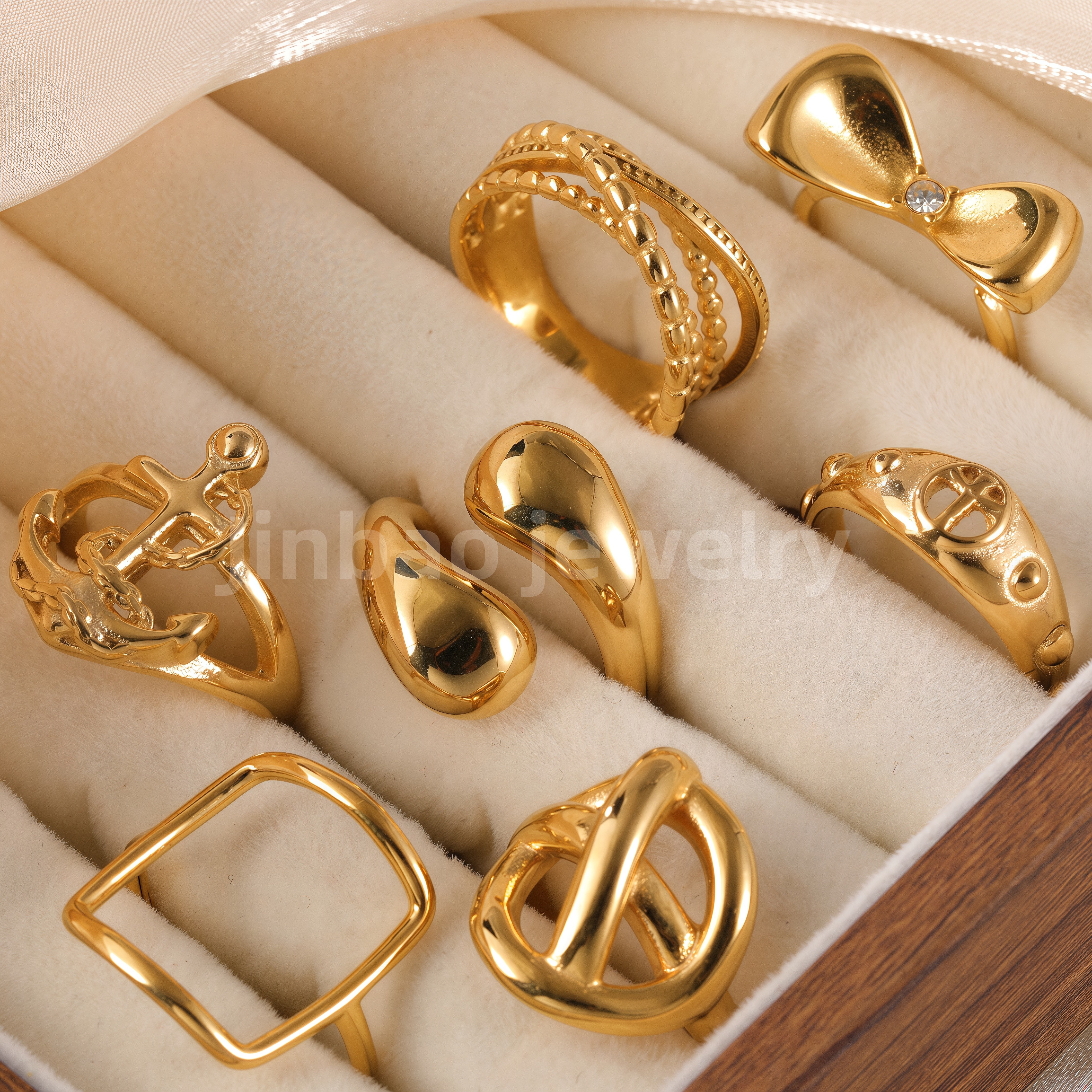 Unique Gold Ring Collection | Anchors, Streamlined and Geometric Shapes, Perfect for Casual and Formal Occasions