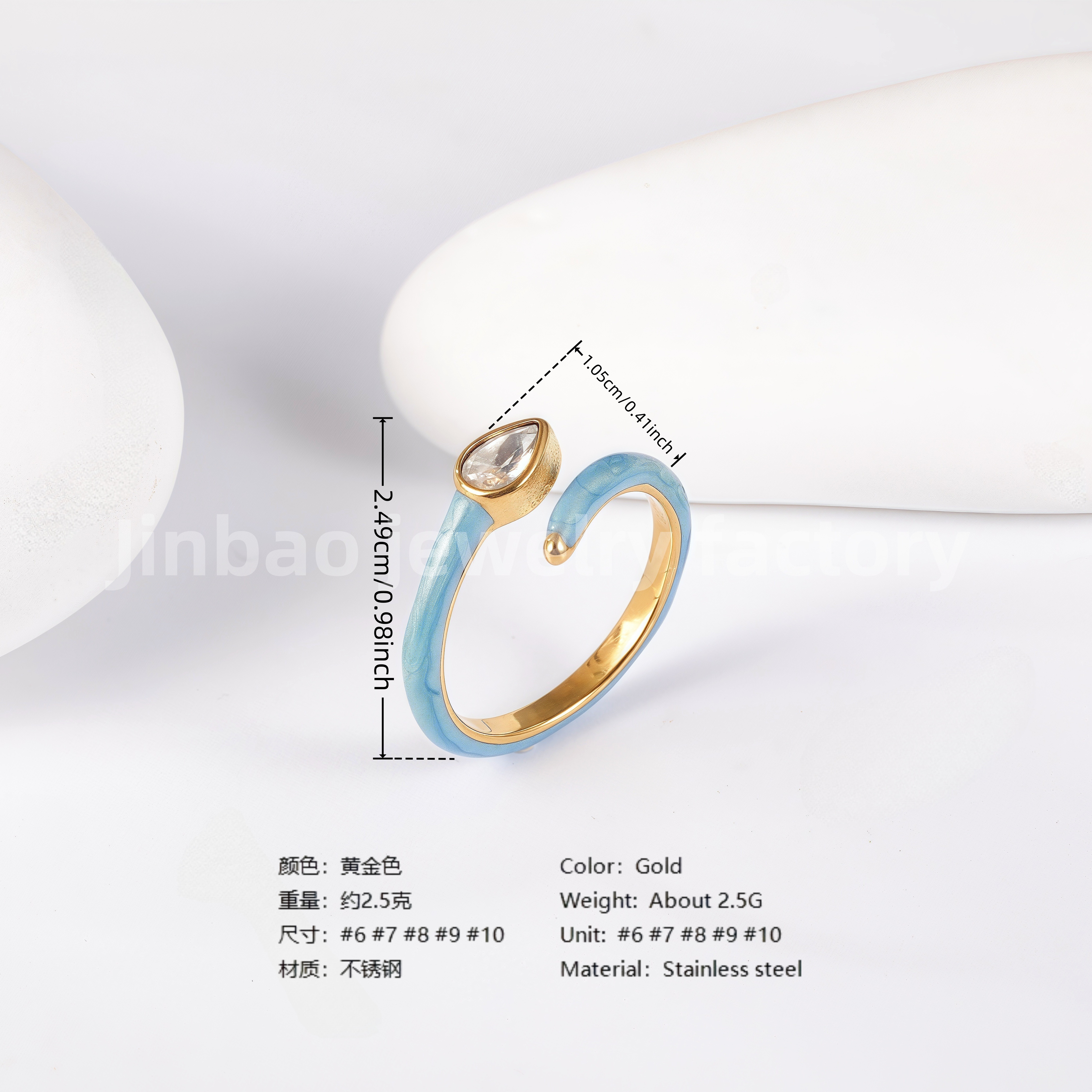 Luxu24K Gold PVD Stainless Steel Titanium Unique Multi-Designs Women's Ring-JinBaoJewerly