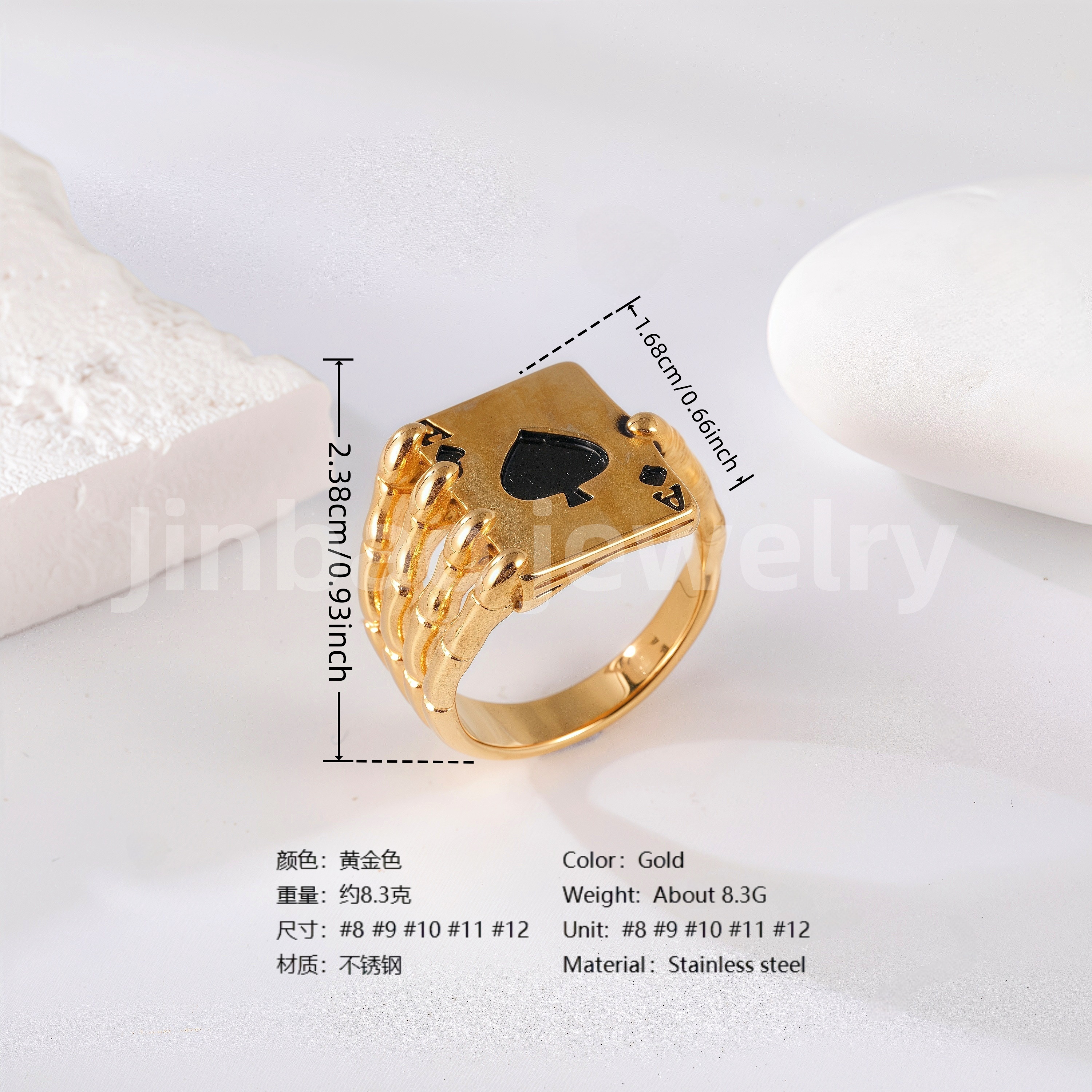 18K Gold Scorpion Stainless Steel Ring for Men, Vintage Carved Style Bold Band, Unique Black Engraved Design Fashion Ring-JINBAOJEWELRY