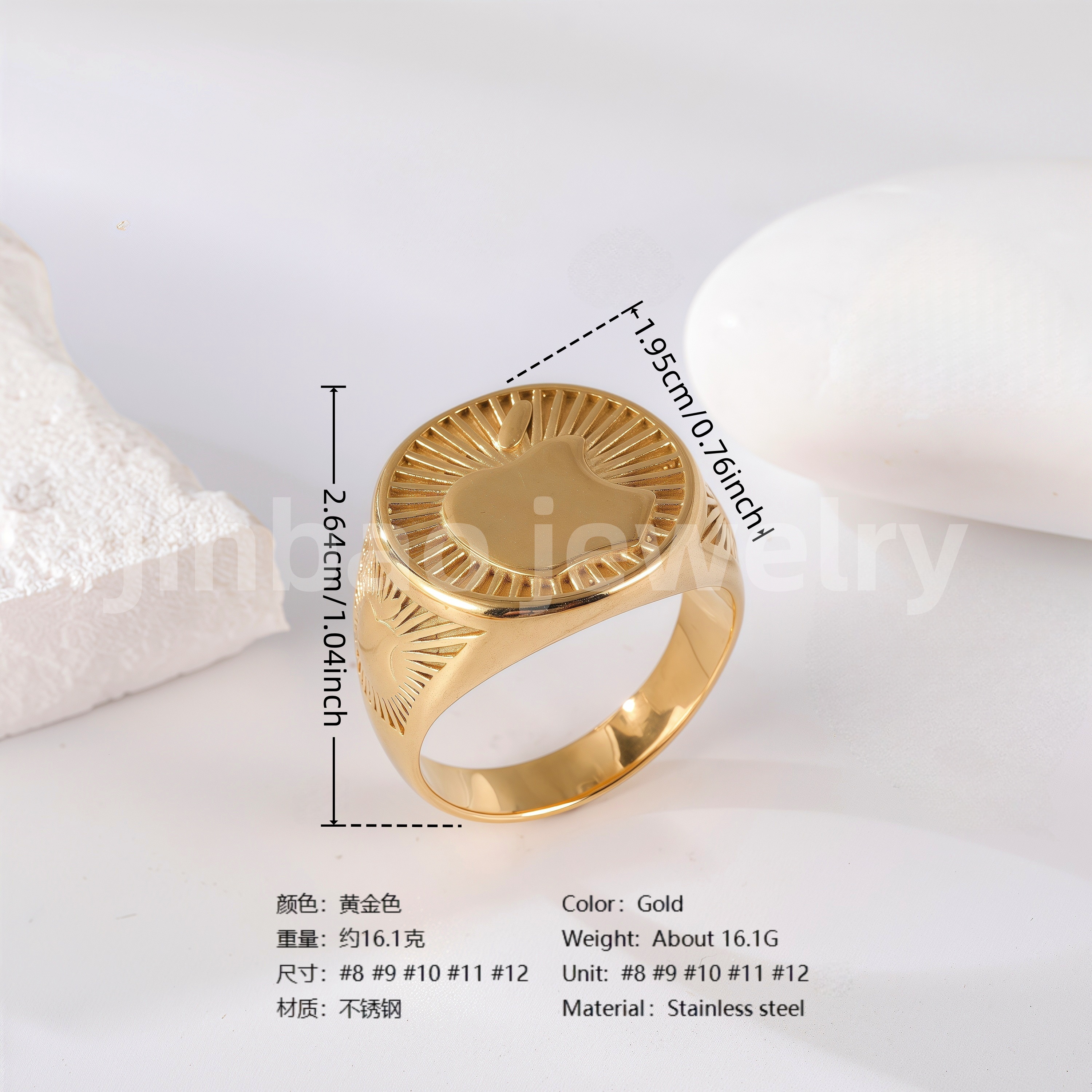 18K Gold Scorpion Stainless Steel Ring for Men, Vintage Carved Style Bold Band, Unique Black Engraved Design Fashion Ring-JINBAOJEWELRY