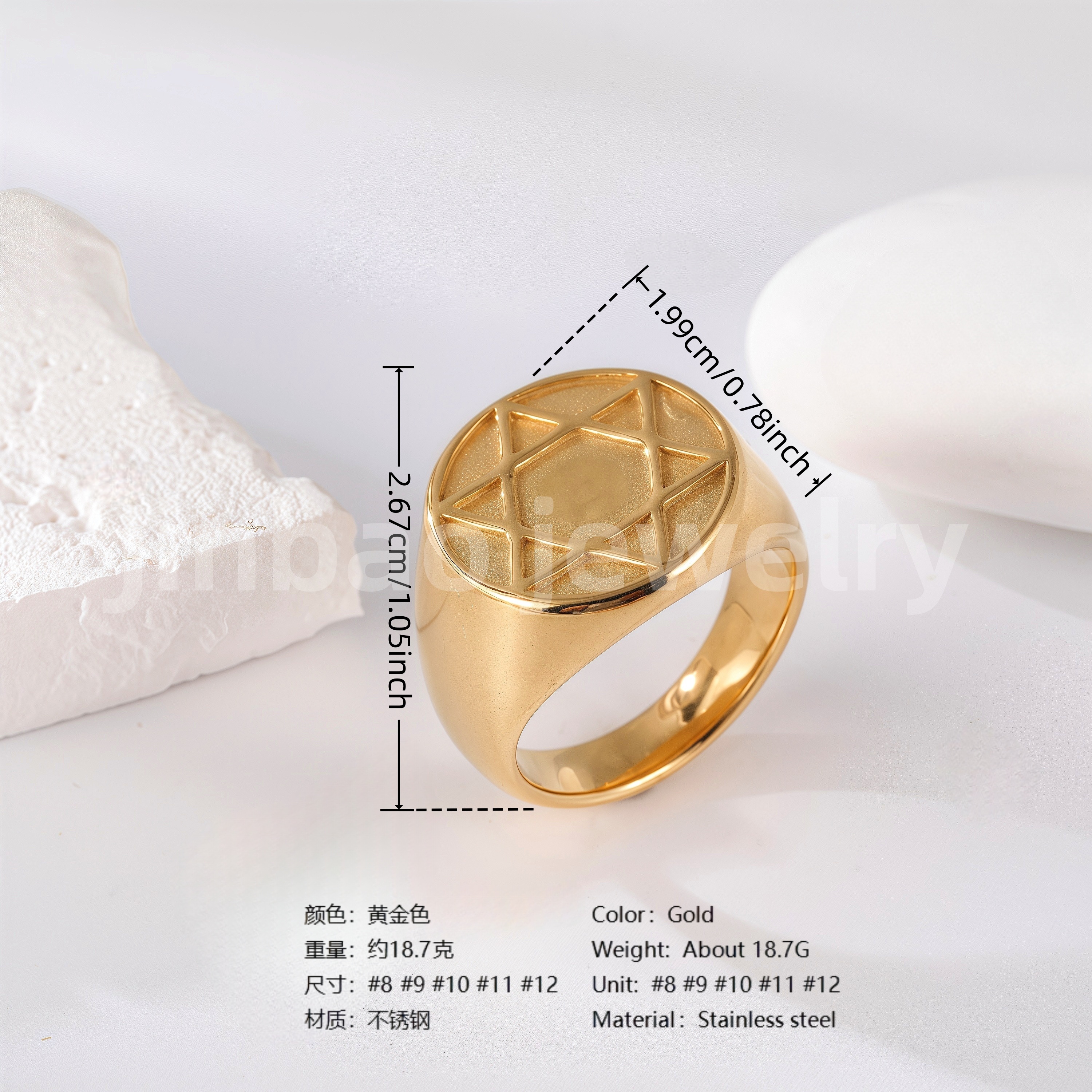 18K Gold Scorpion Stainless Steel Ring for Men, Vintage Carved Style Bold Band, Unique Black Engraved Design Fashion Ring-JINBAOJEWELRY