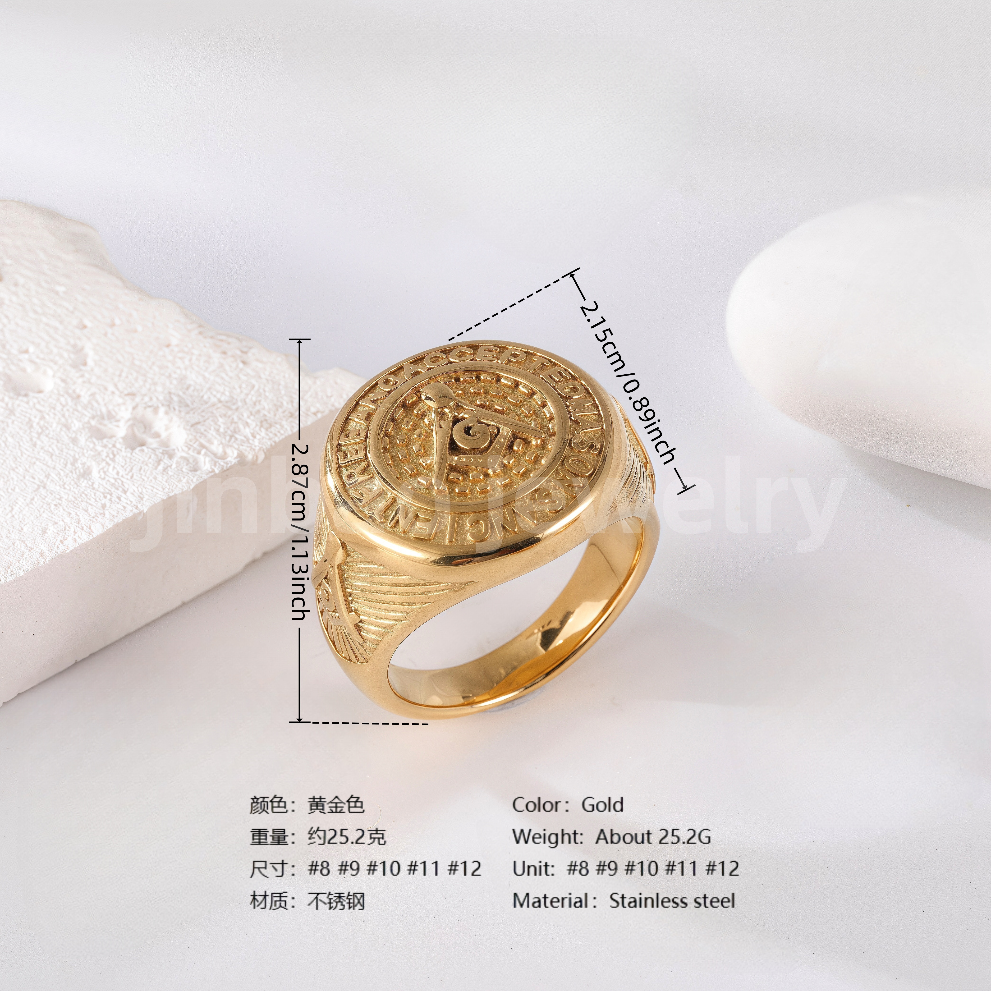 18K Gold Scorpion Stainless Steel Ring for Men, Vintage Carved Style Bold Band, Unique Black Engraved Design Fashion Ring-JINBAOJEWELRY