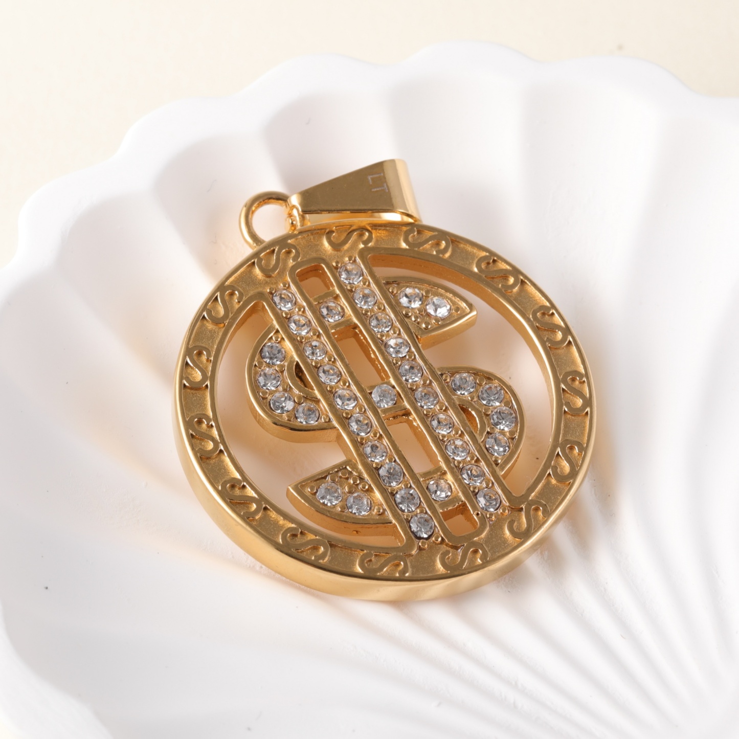 24K gold-plated stainless steel pendant, non-allergenic and non-fading-JinBaoJewerly