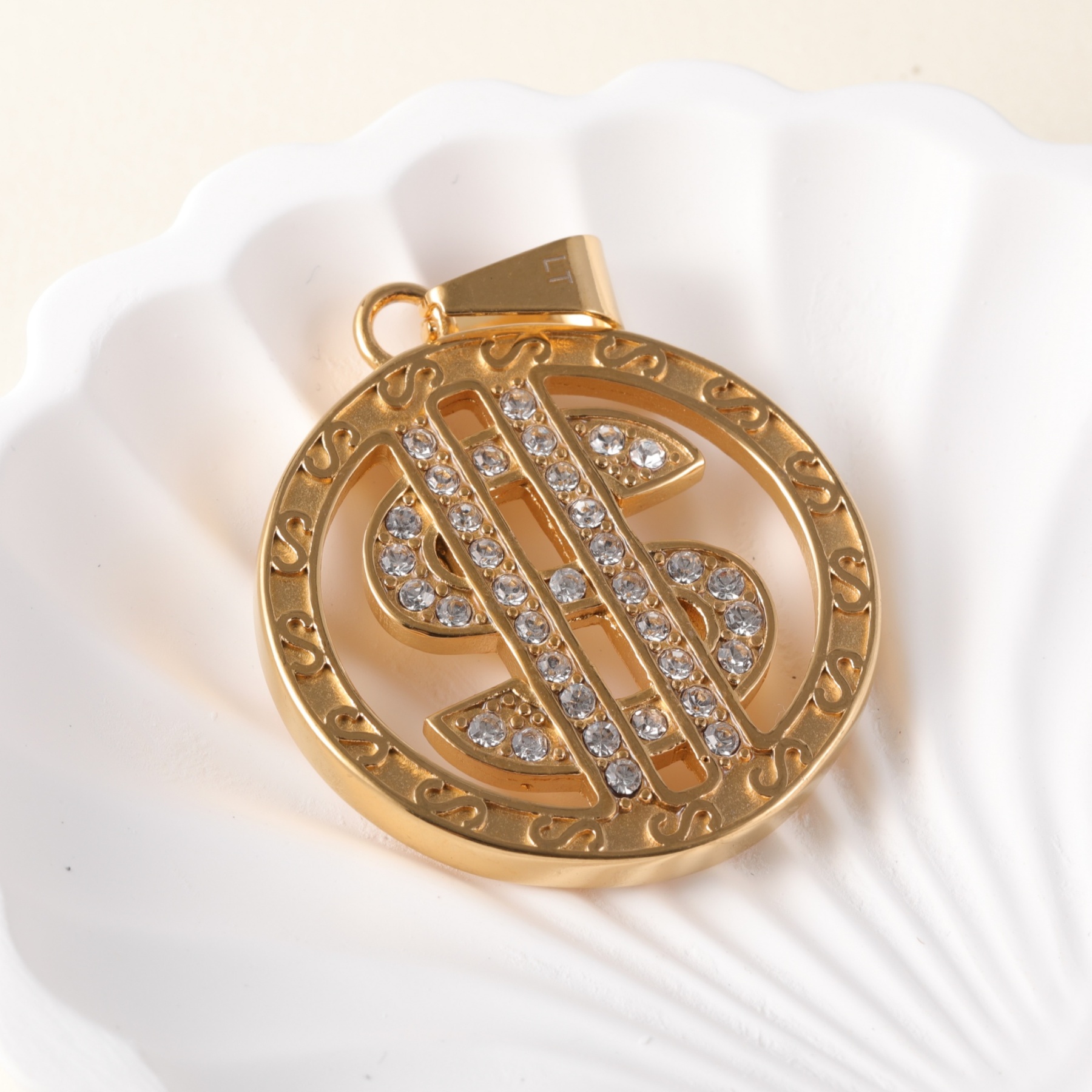 24K gold-plated stainless steel pendant, non-allergenic and non-fading-JinBaoJewerly